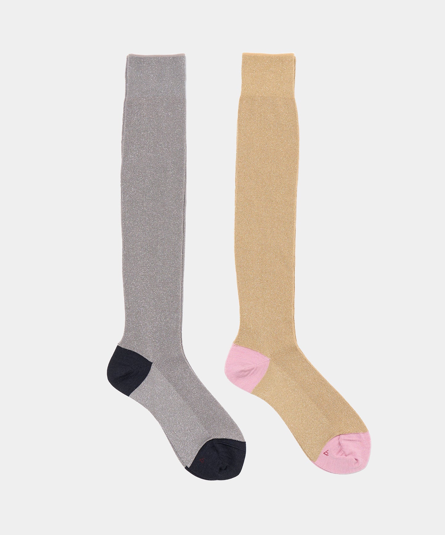 Babaco Gold Lurex Fine Ribbed Knee High Socks Gold