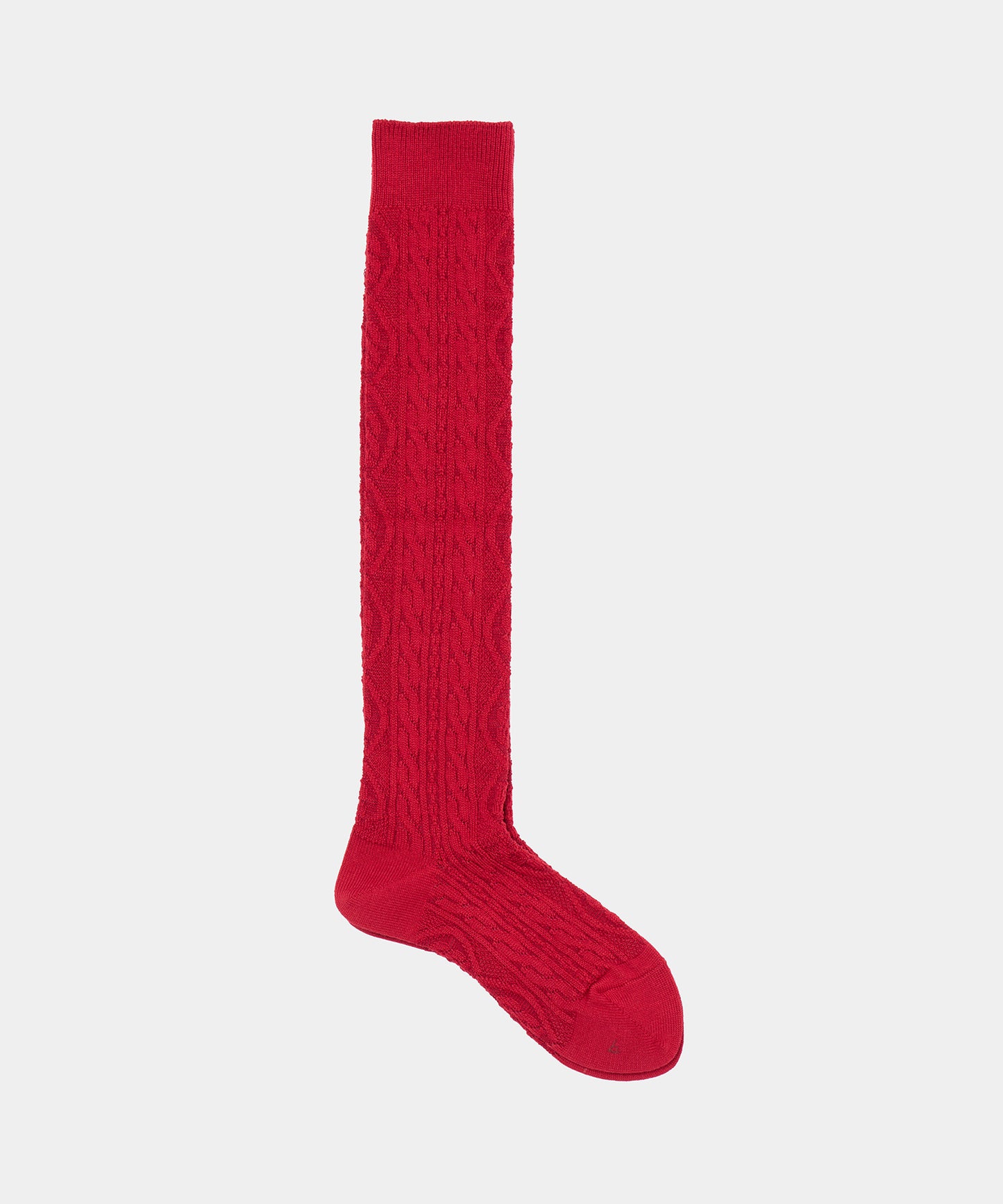 Babaco Cable Knee High Socks Light Red