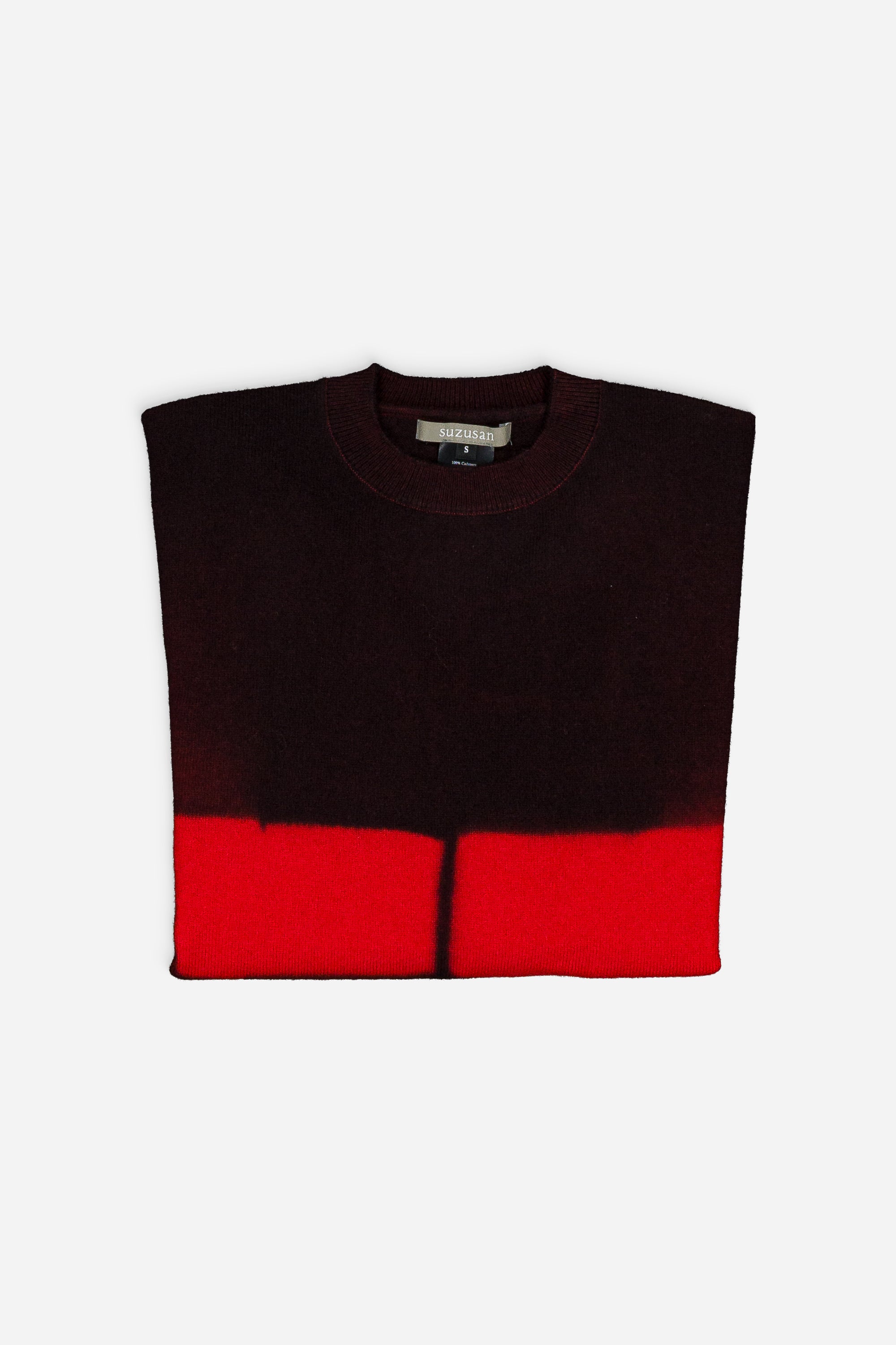 Cashmere Seamless Crewneck Red and Black