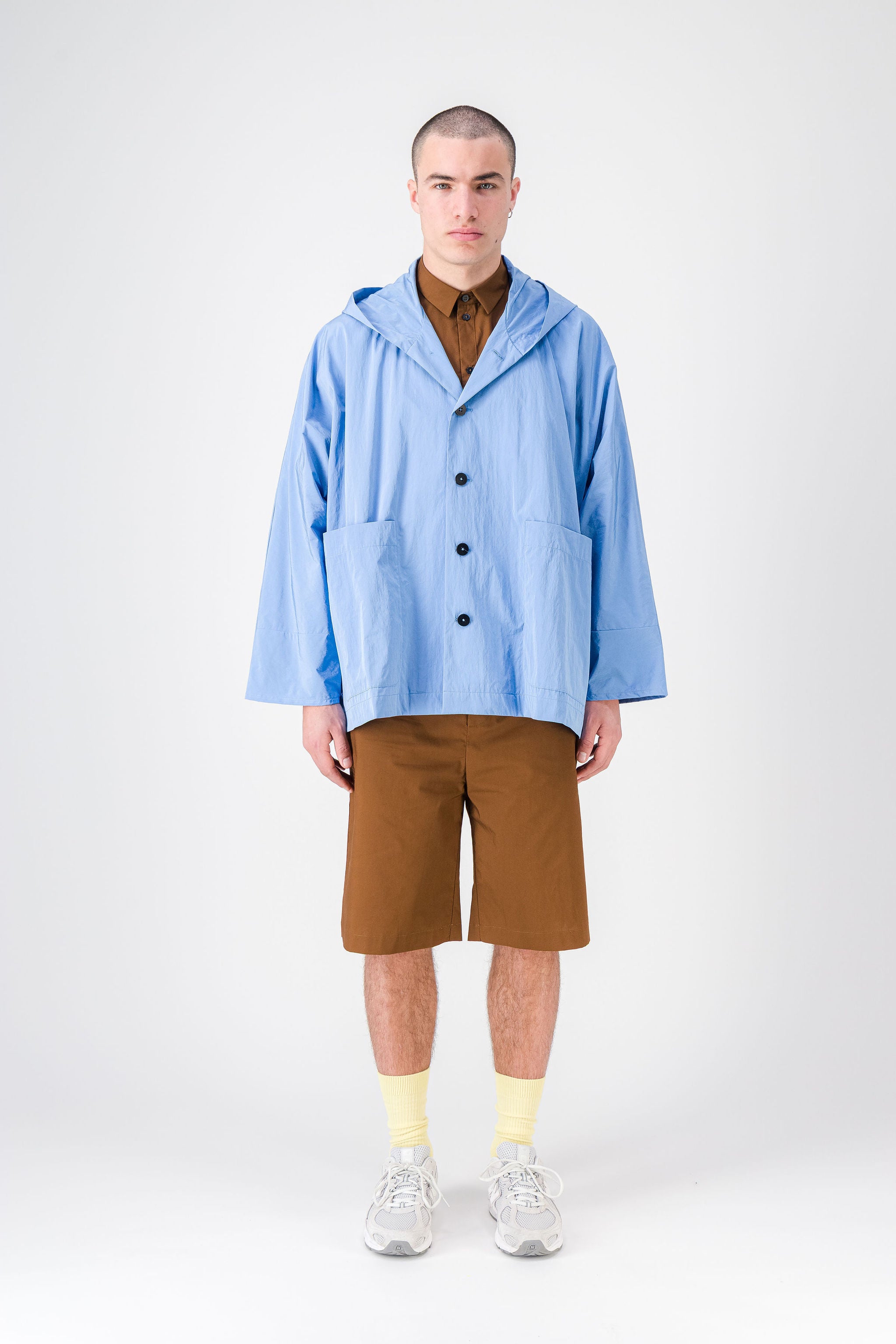 Cotton Poplin Brown Shorts