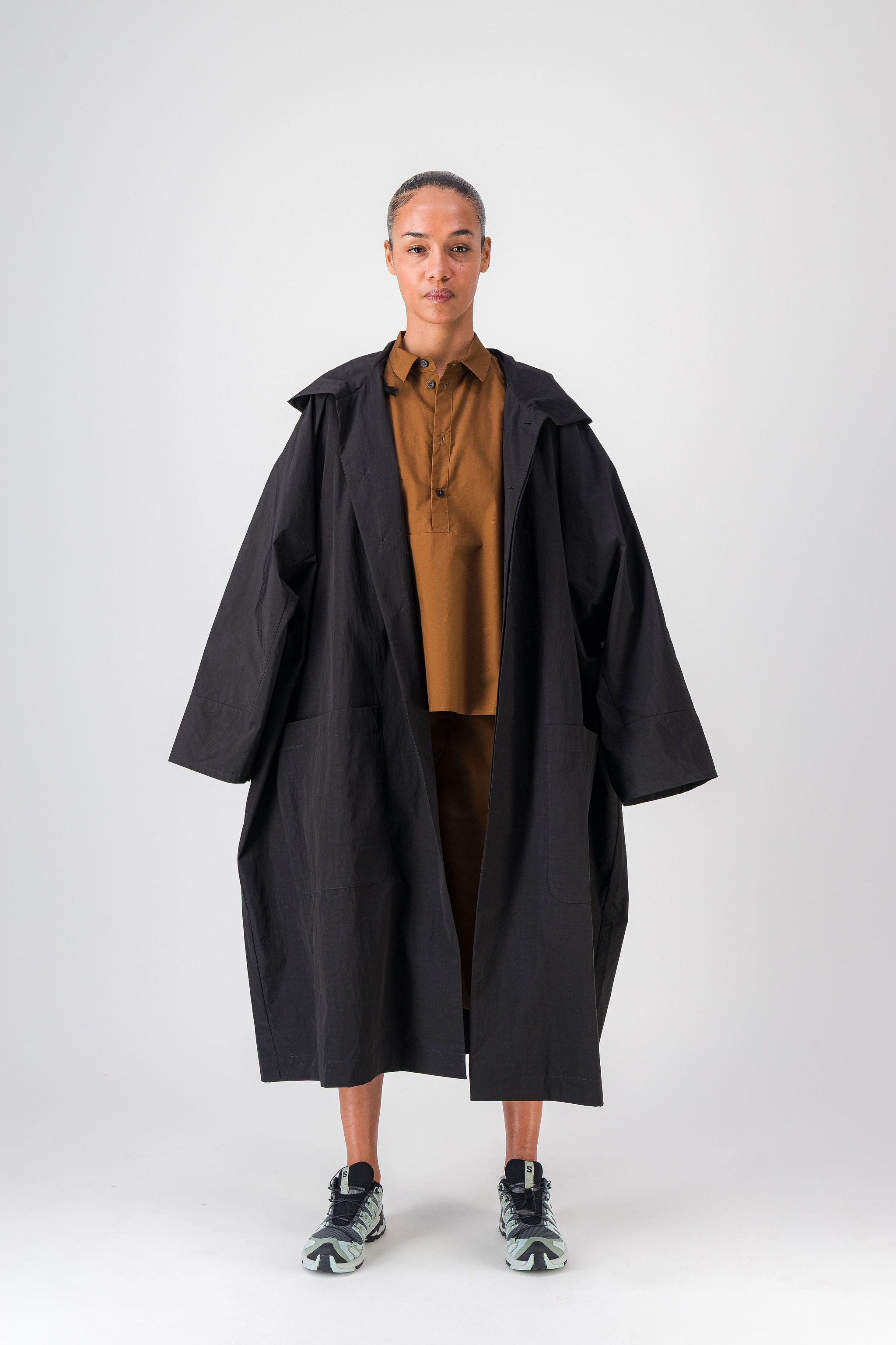 Wide Dramatic Black Coat