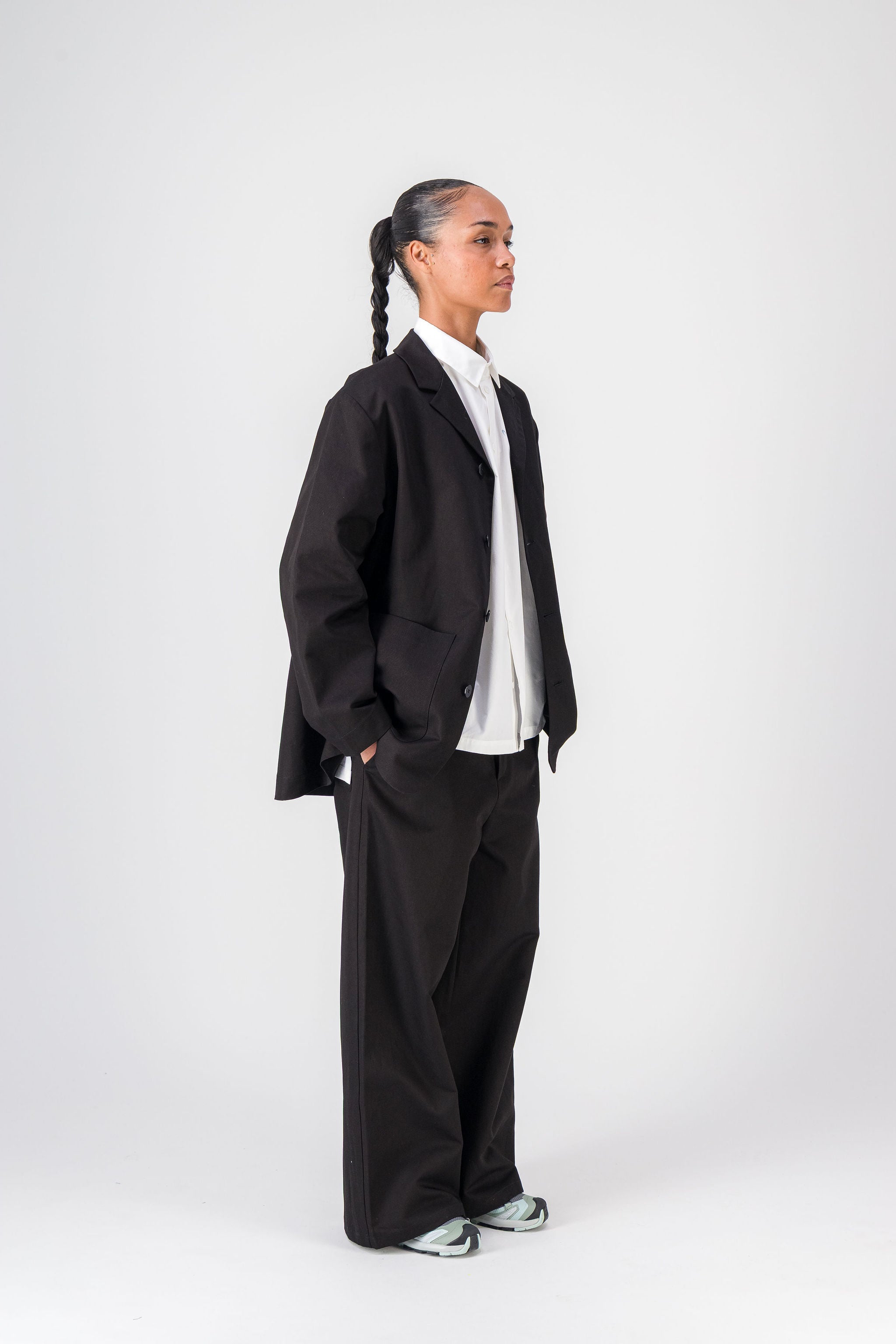 Pocket Balck Cotton Jacket