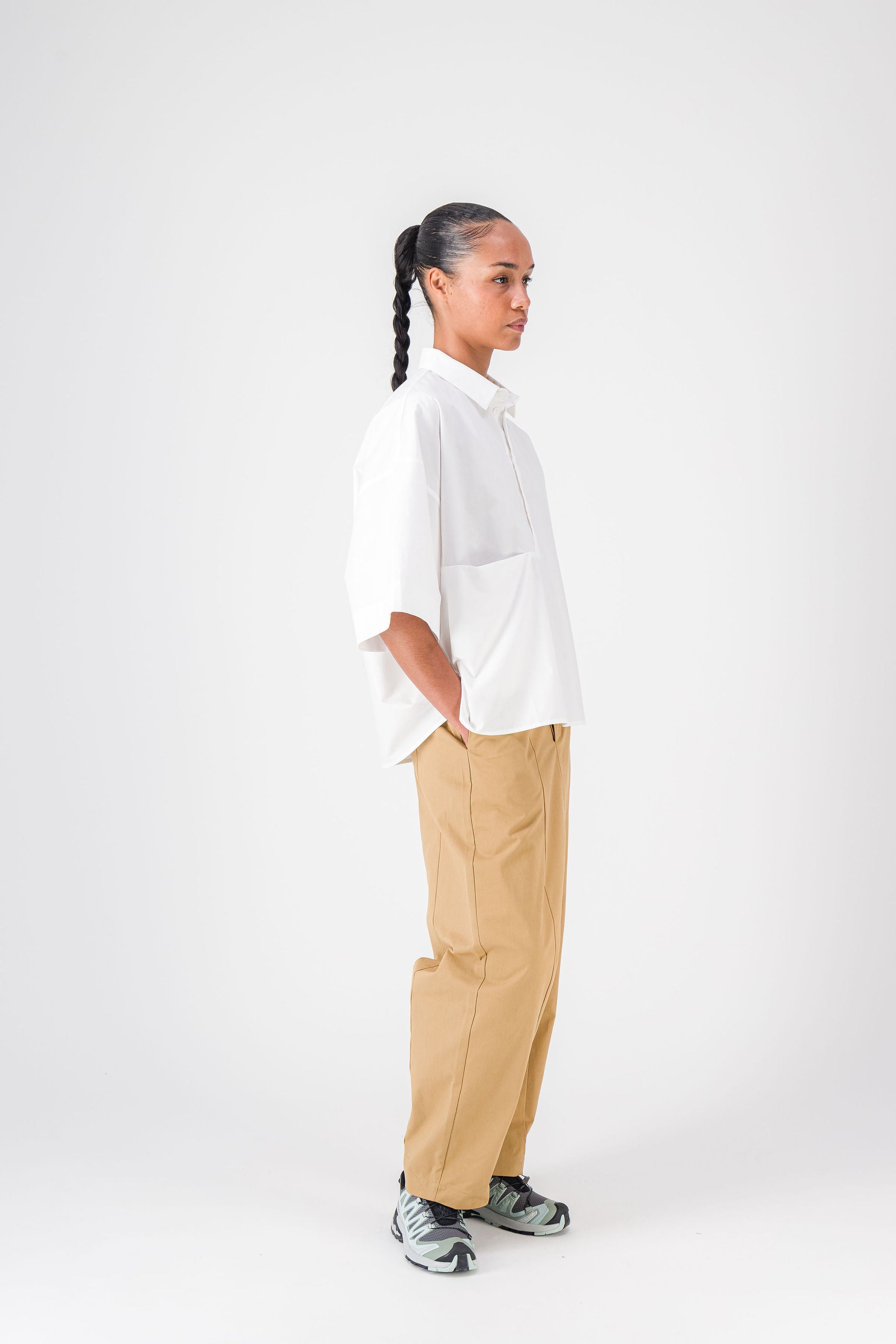 Pocket White Poplin Shirt