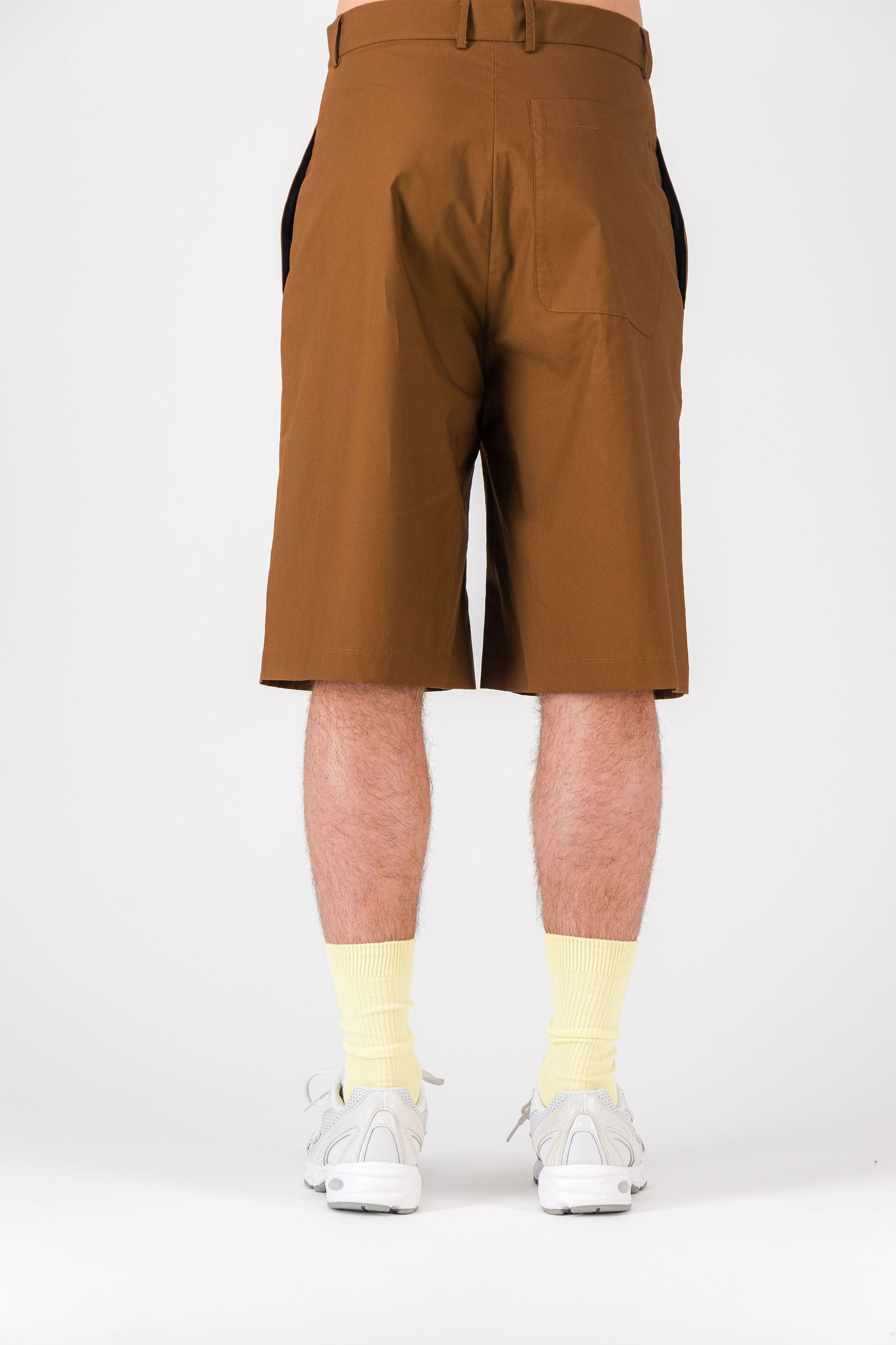 Cotton Poplin Brown Shorts