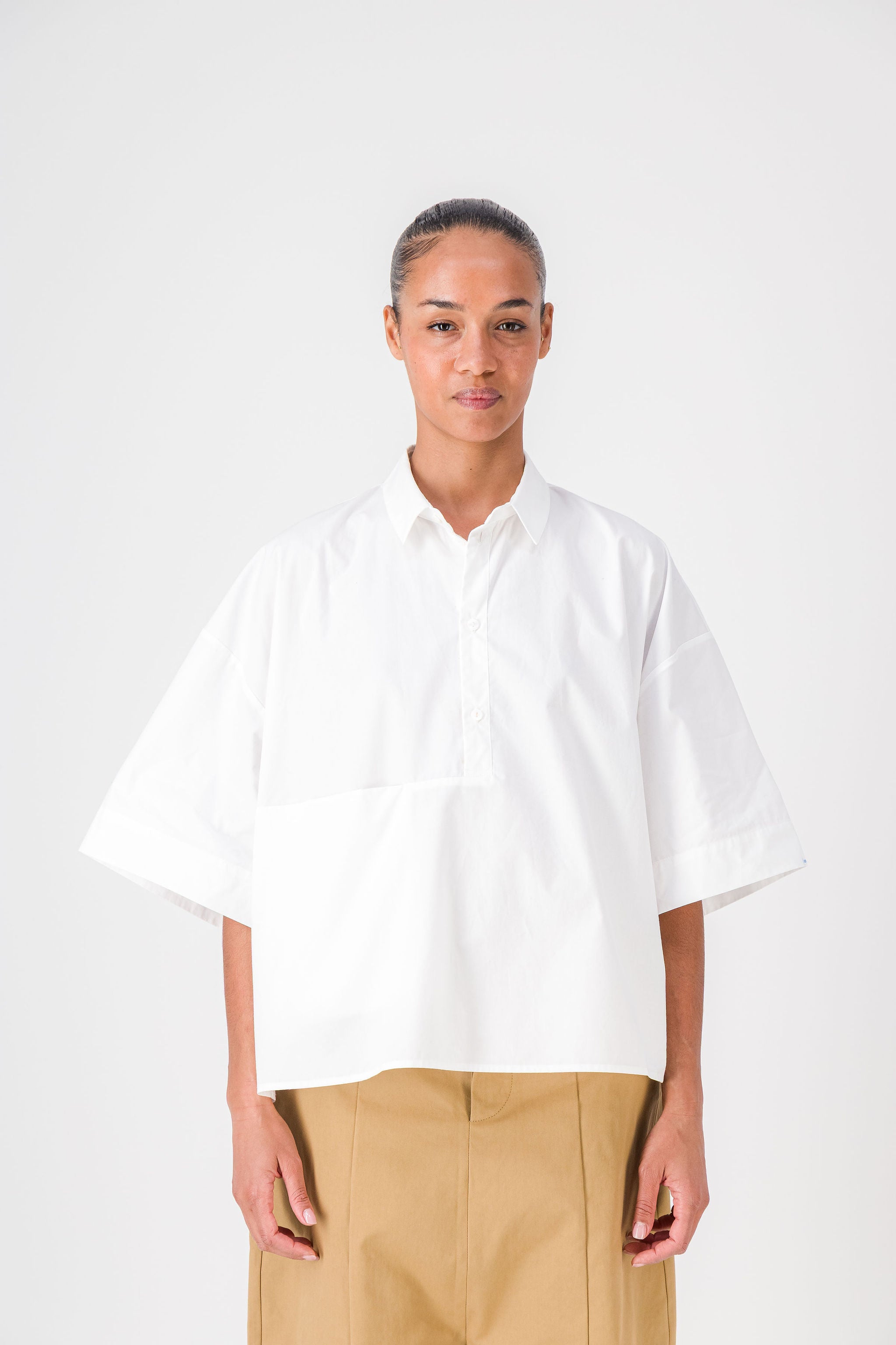 Pocket White Poplin Shirt
