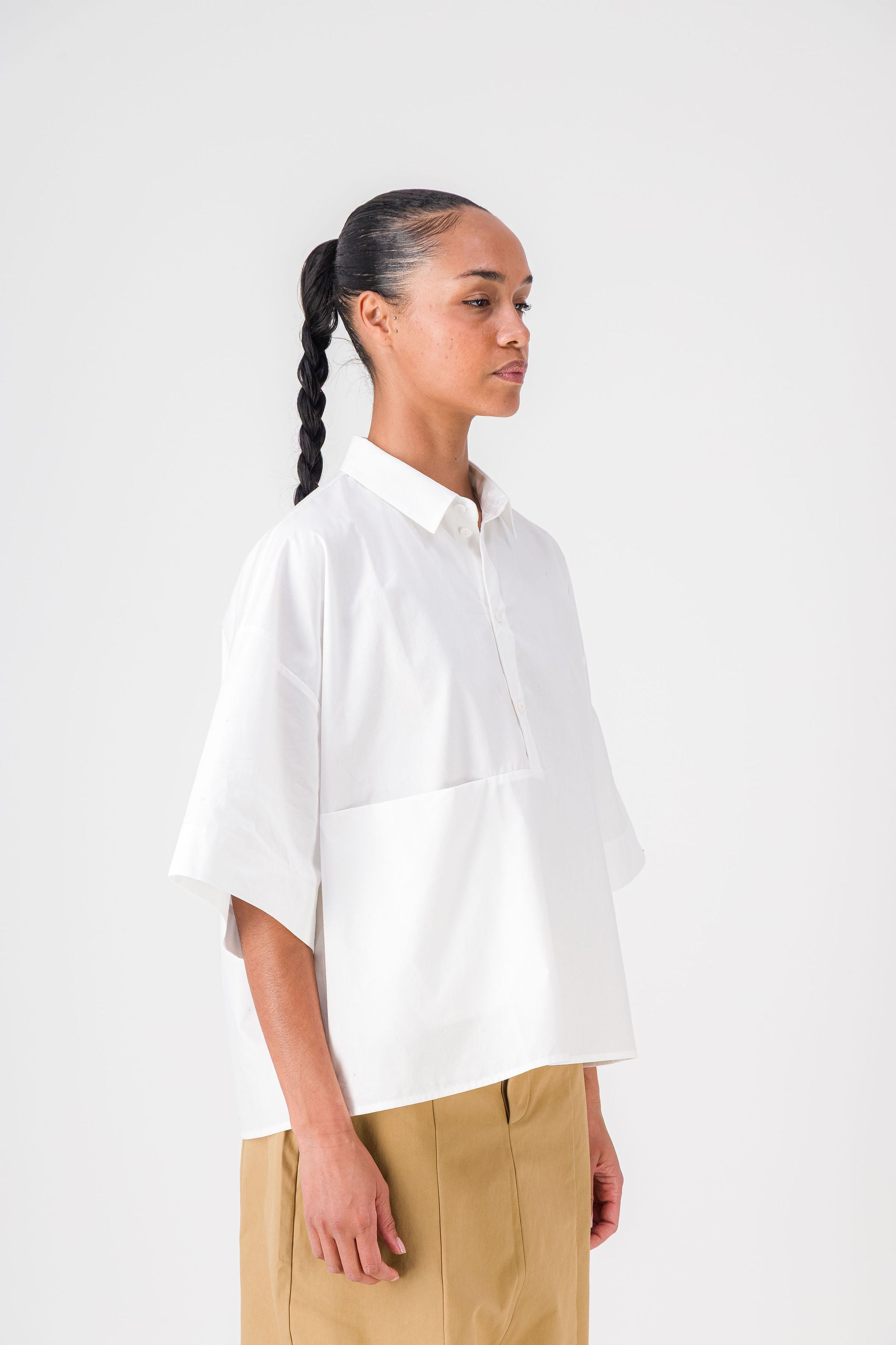 Pocket White Poplin Shirt