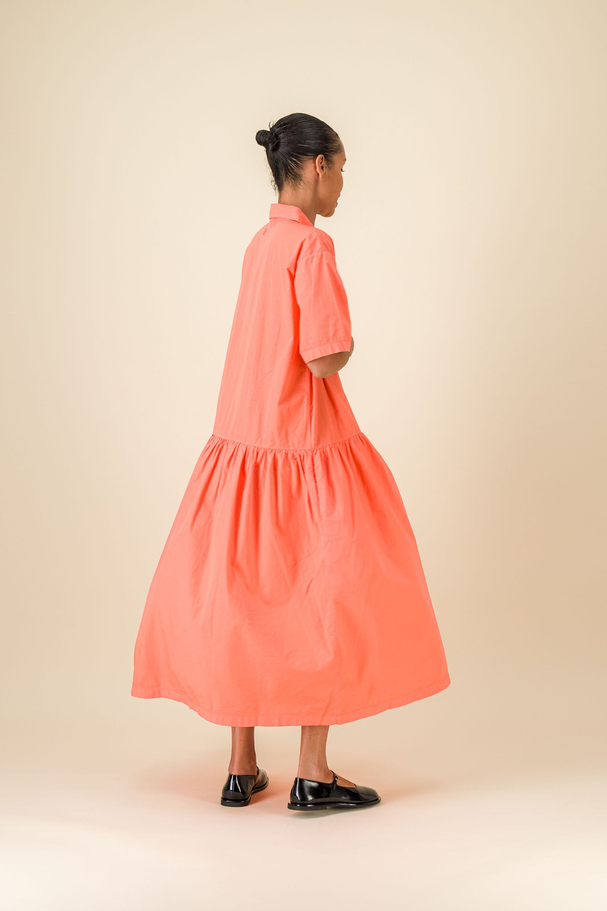 Gea Poplin Coral Dress