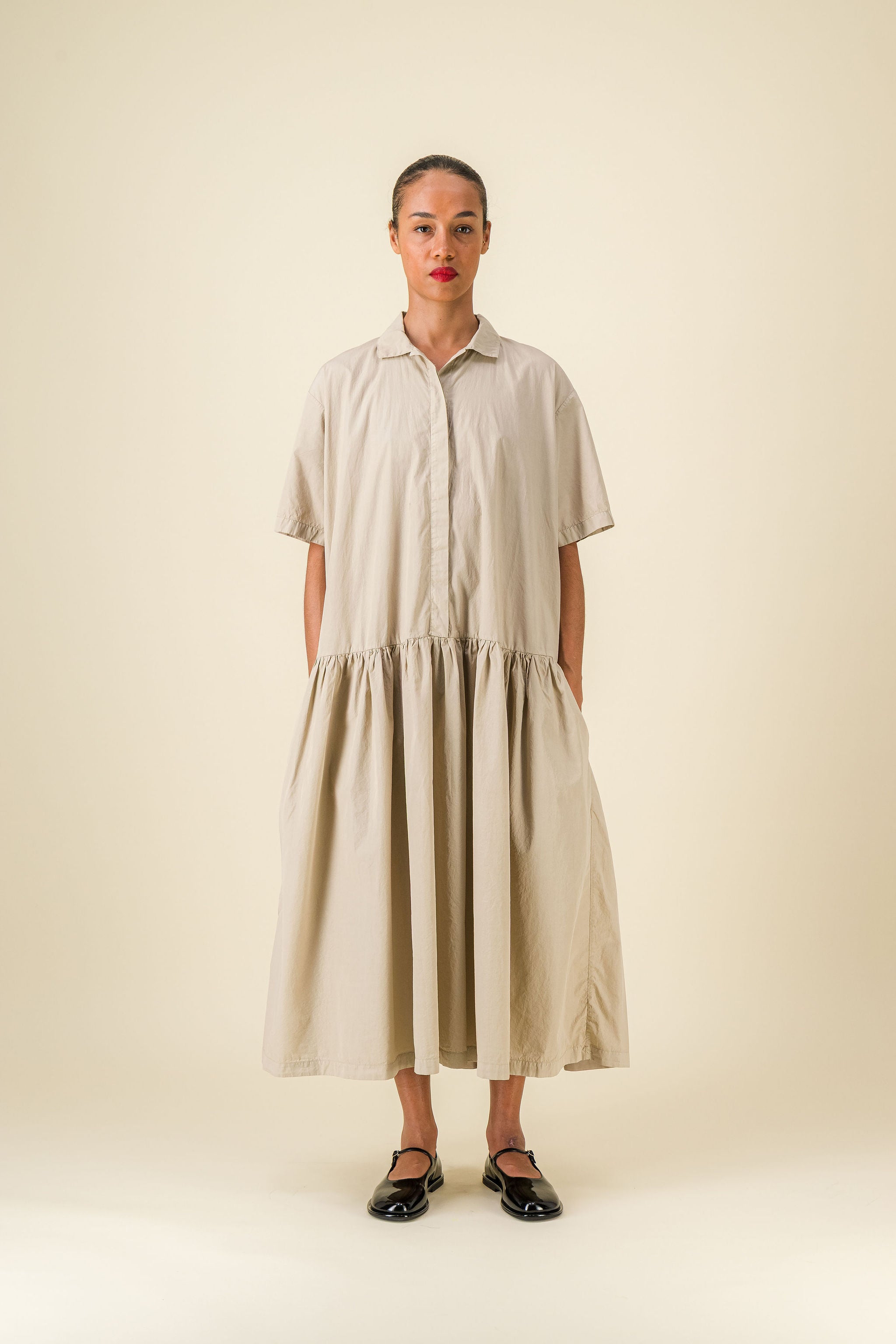 Gea Poplin Dress Sand