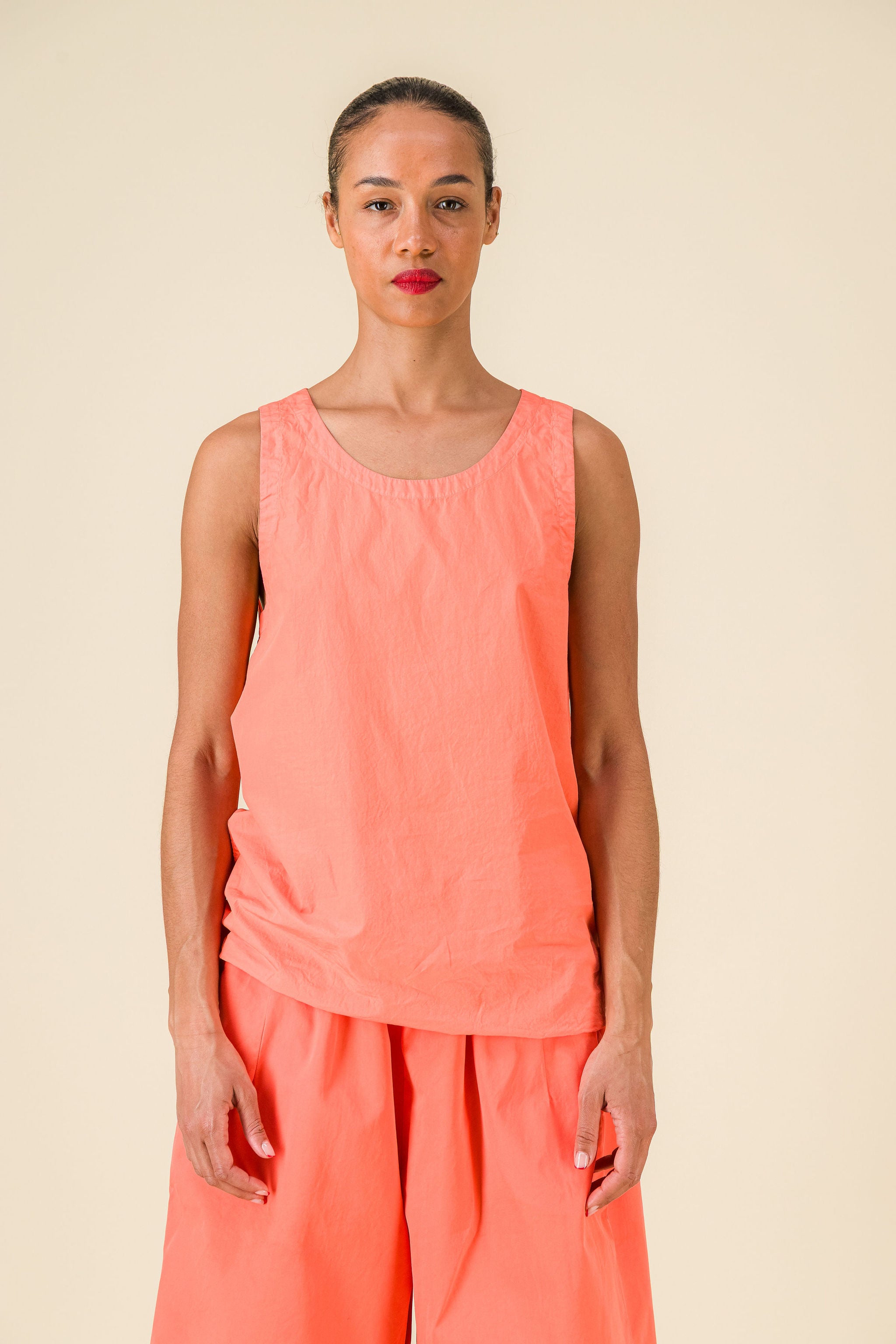 Stem Coral Light Poplin Tank Top