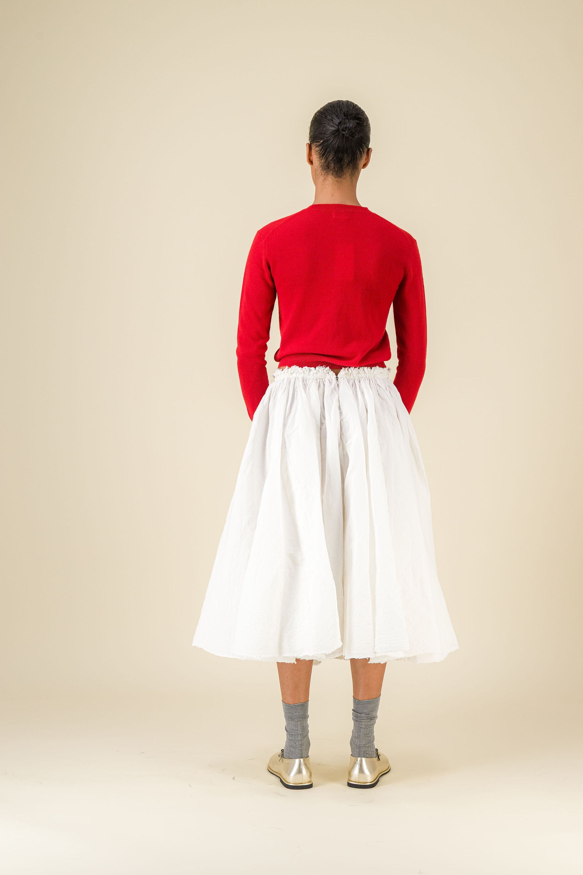 Teti Cotton Linen White Big Skirt