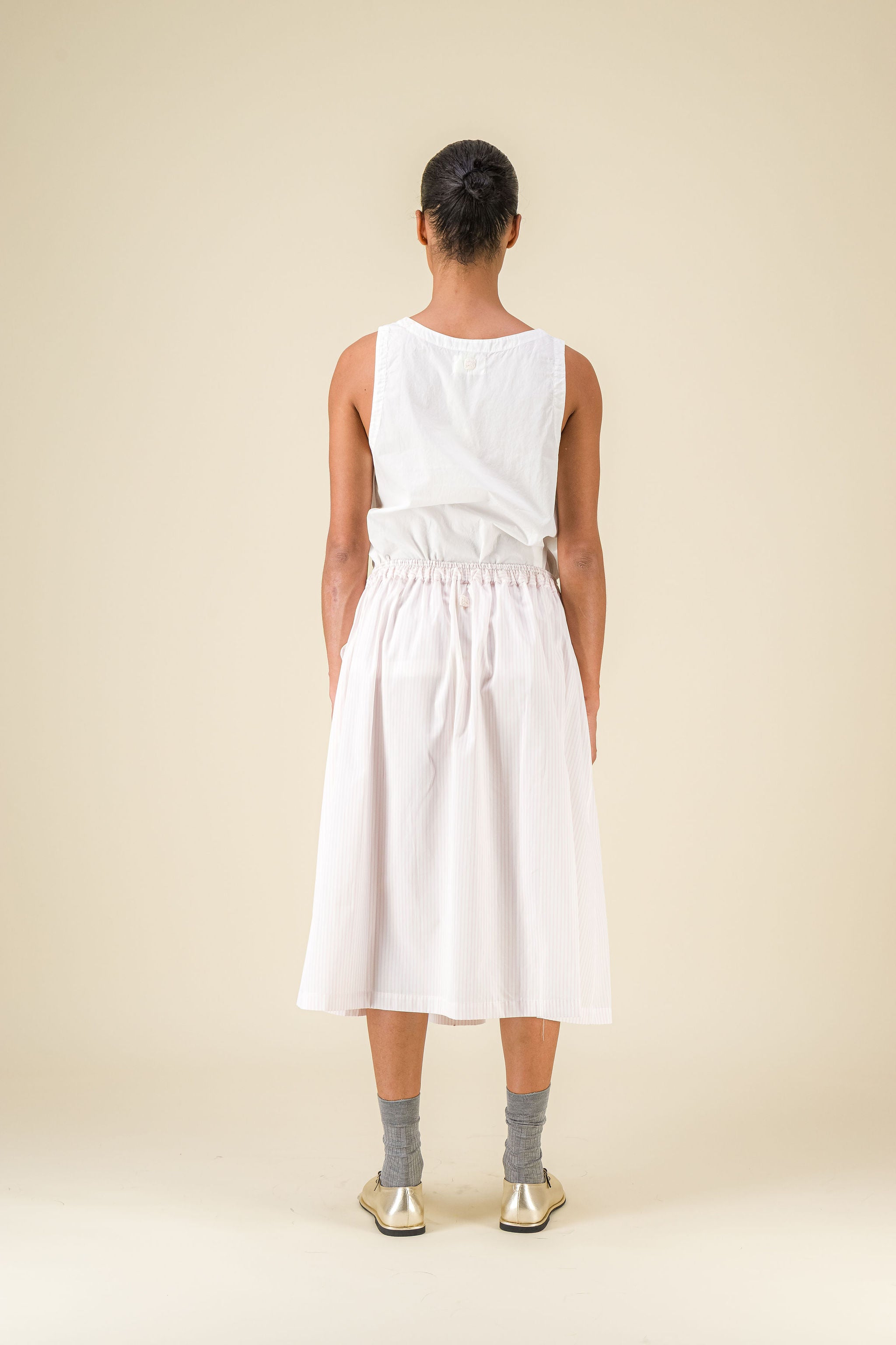 Stem Light Poplin White Tank top