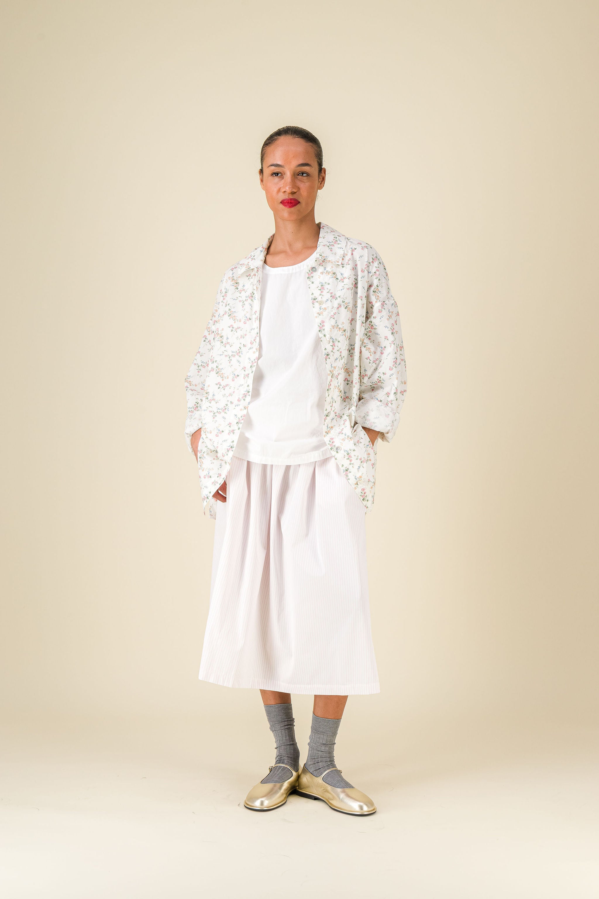 Caracoto Striped Popeline Caramella