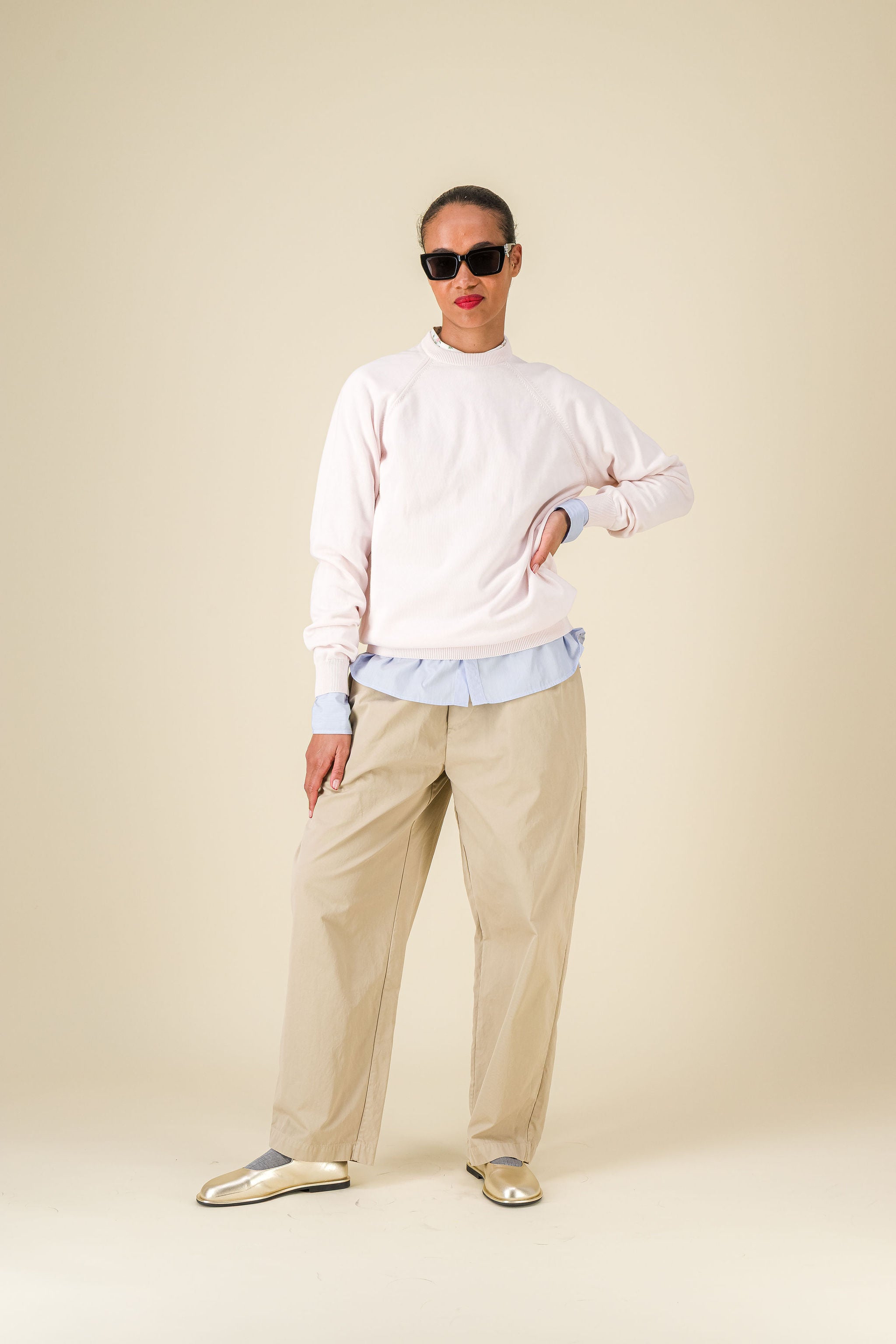 Quarto Cotton gabardine Beige Pants