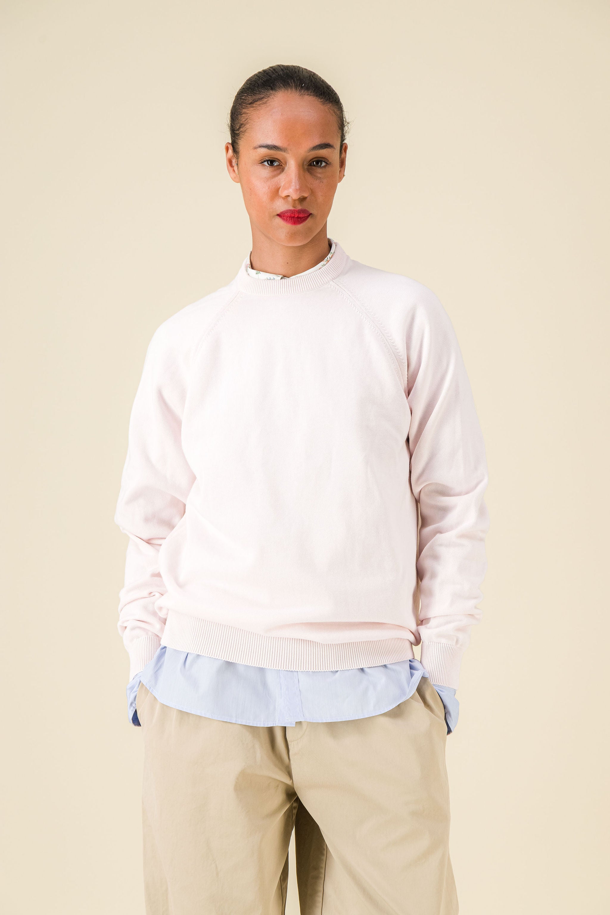 Felpa Pale Pink Cotton Sweater