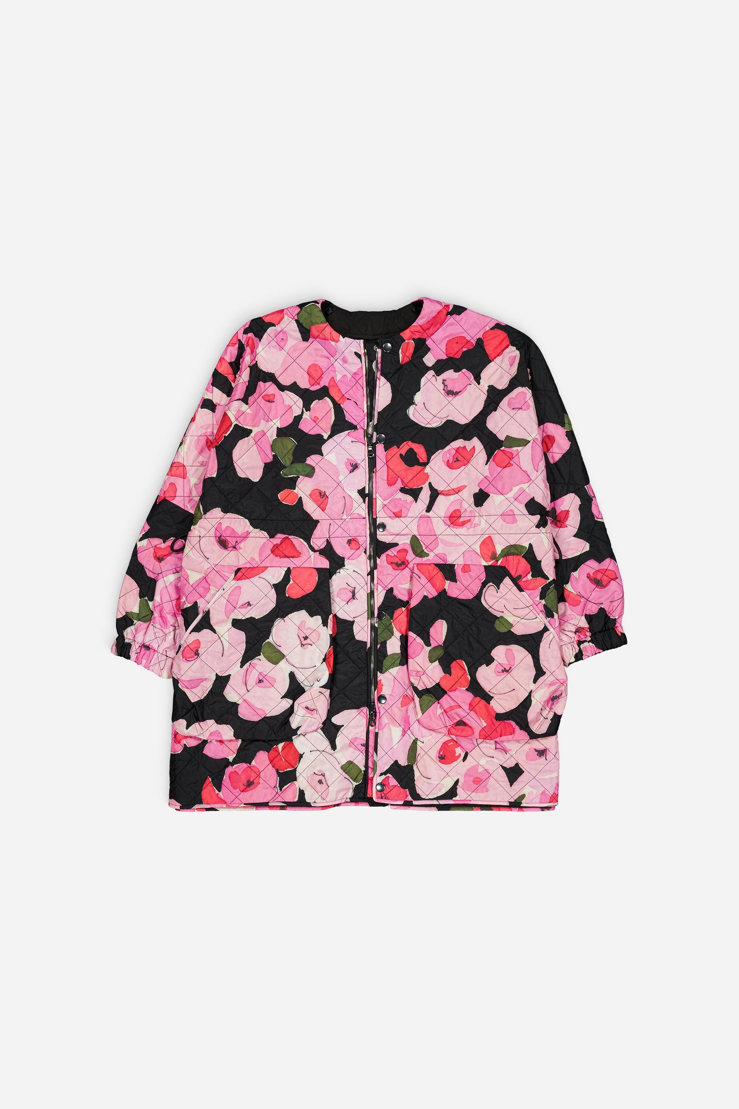 Sungjin Cape Reversible Pink Roses Print