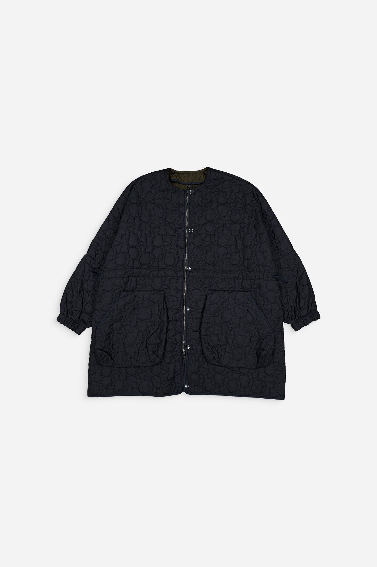 Sungjin Cape Reversible Navy and Khaki