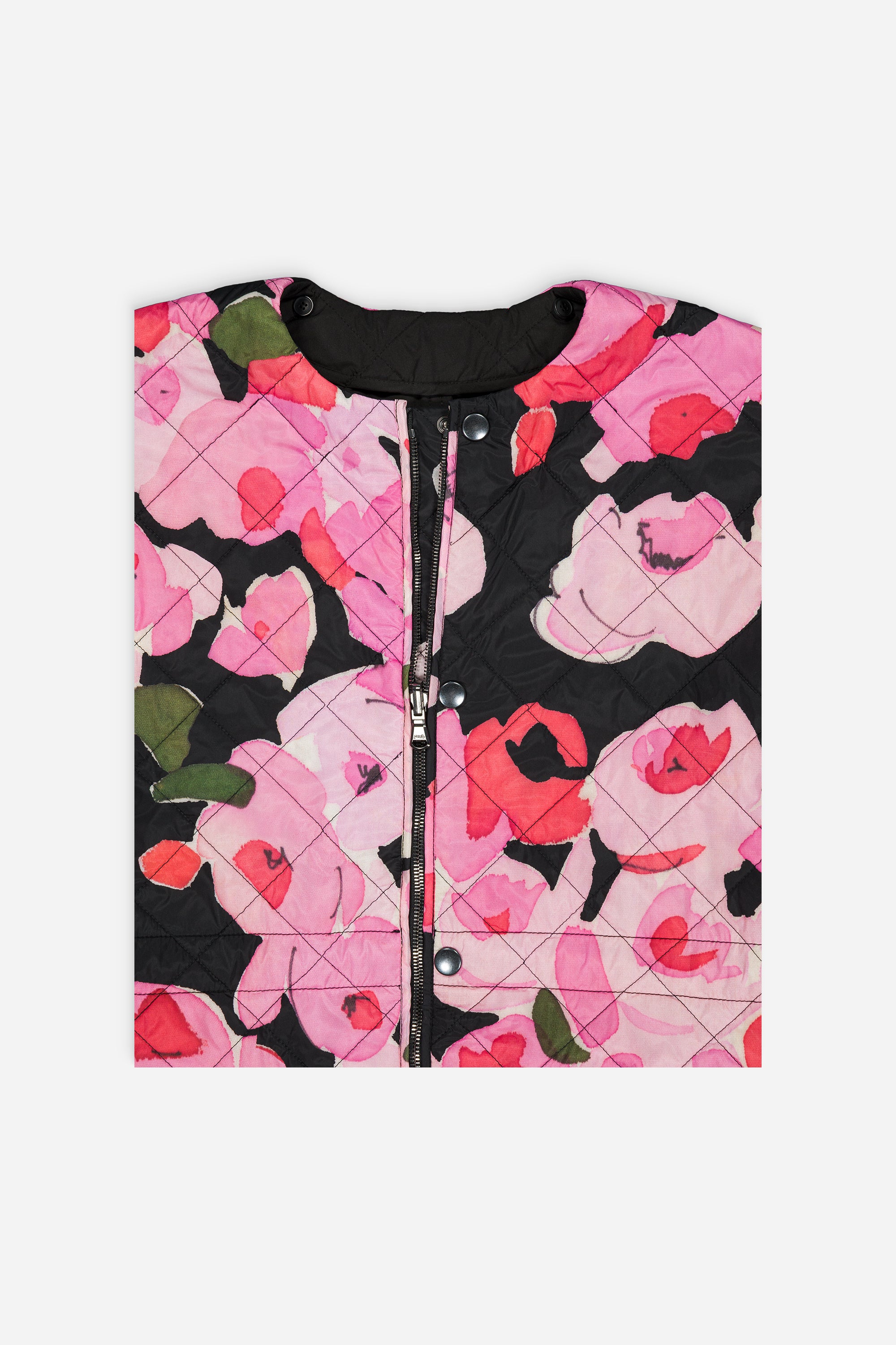 Sungjin Cape Reversible Pink Roses Print