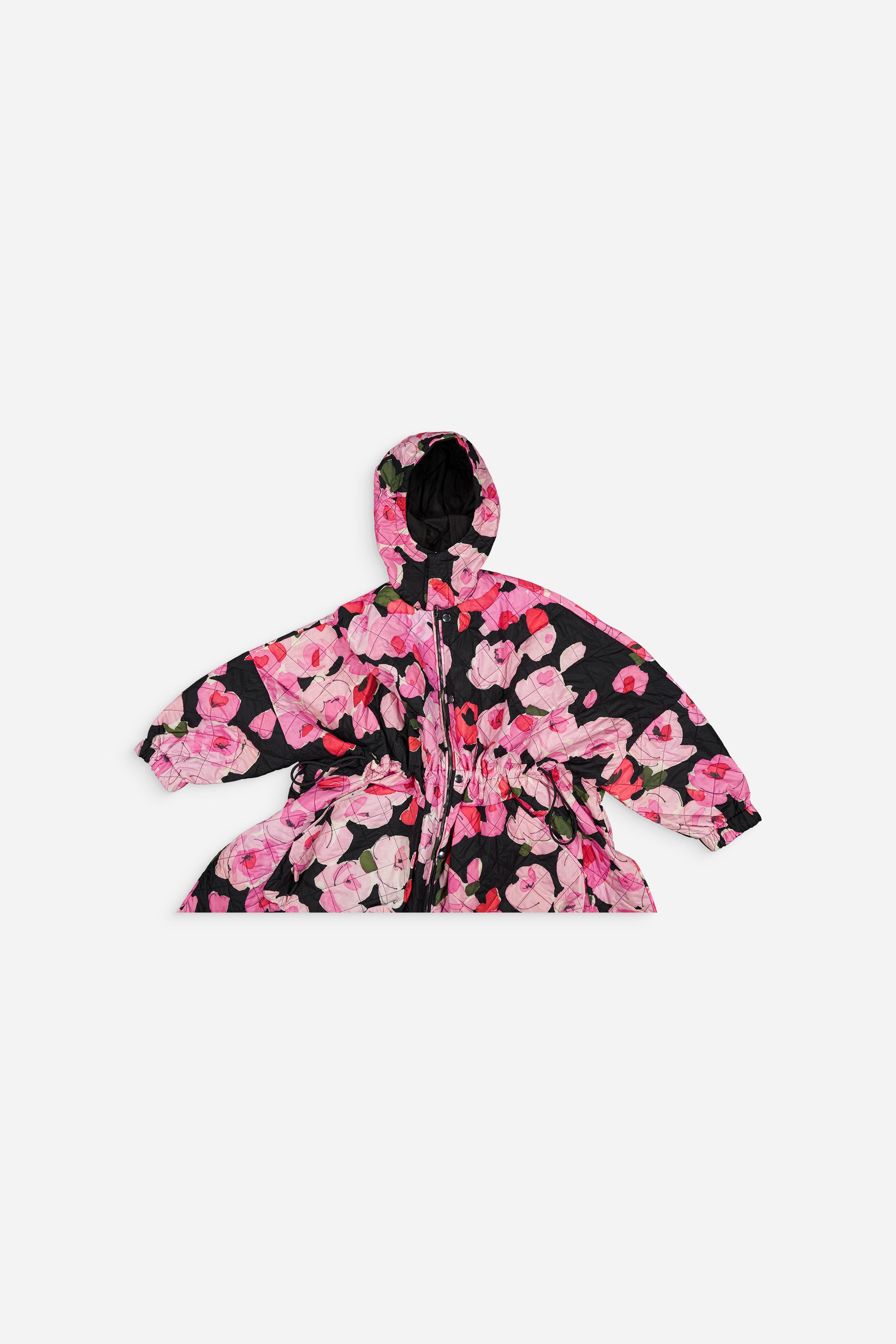Sungjin Cape Reversible Pink Roses Print