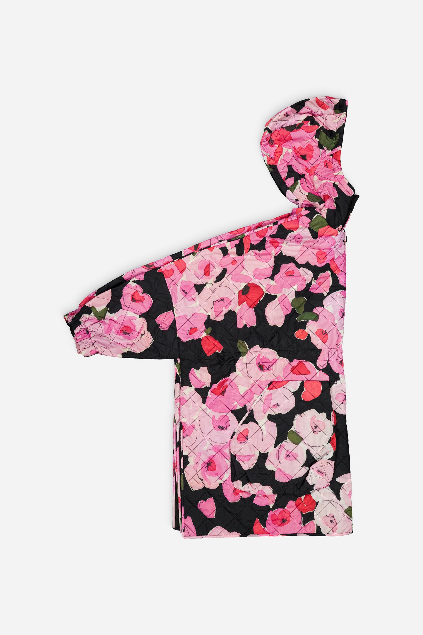 Sungjin Cape Reversible Pink Roses Print