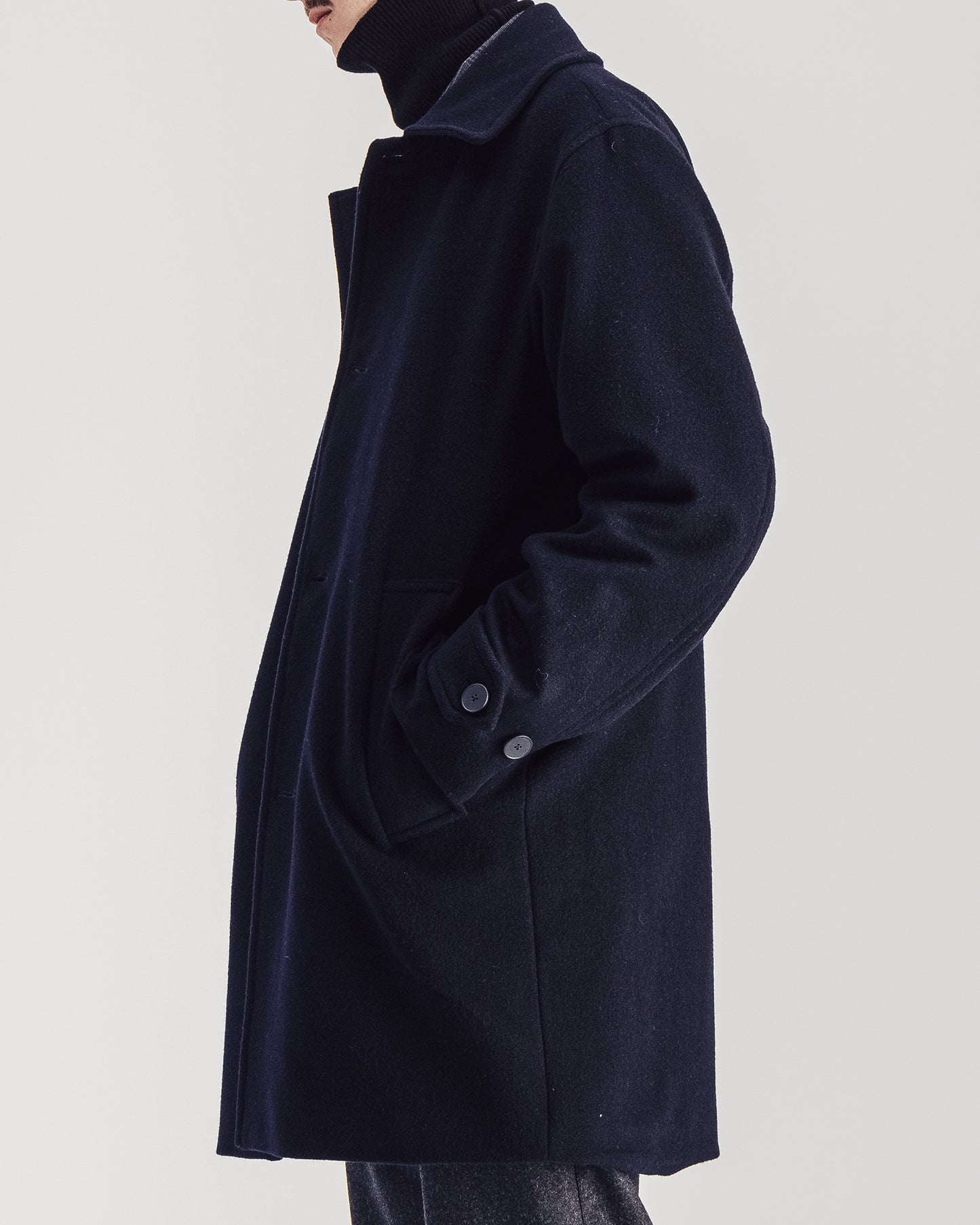 Caufield Long Coat Navy