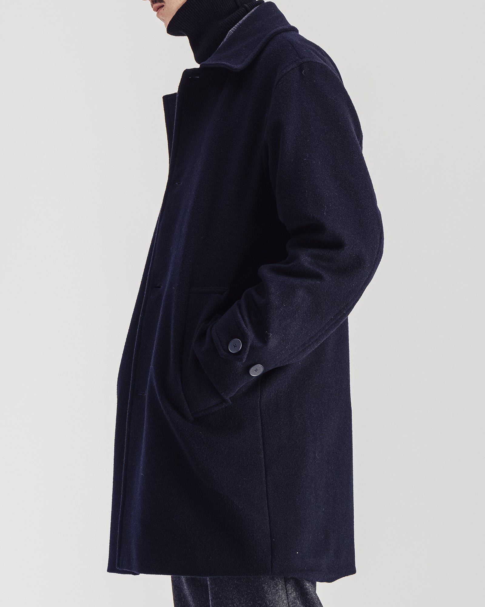 Caufield Long Coat Navy