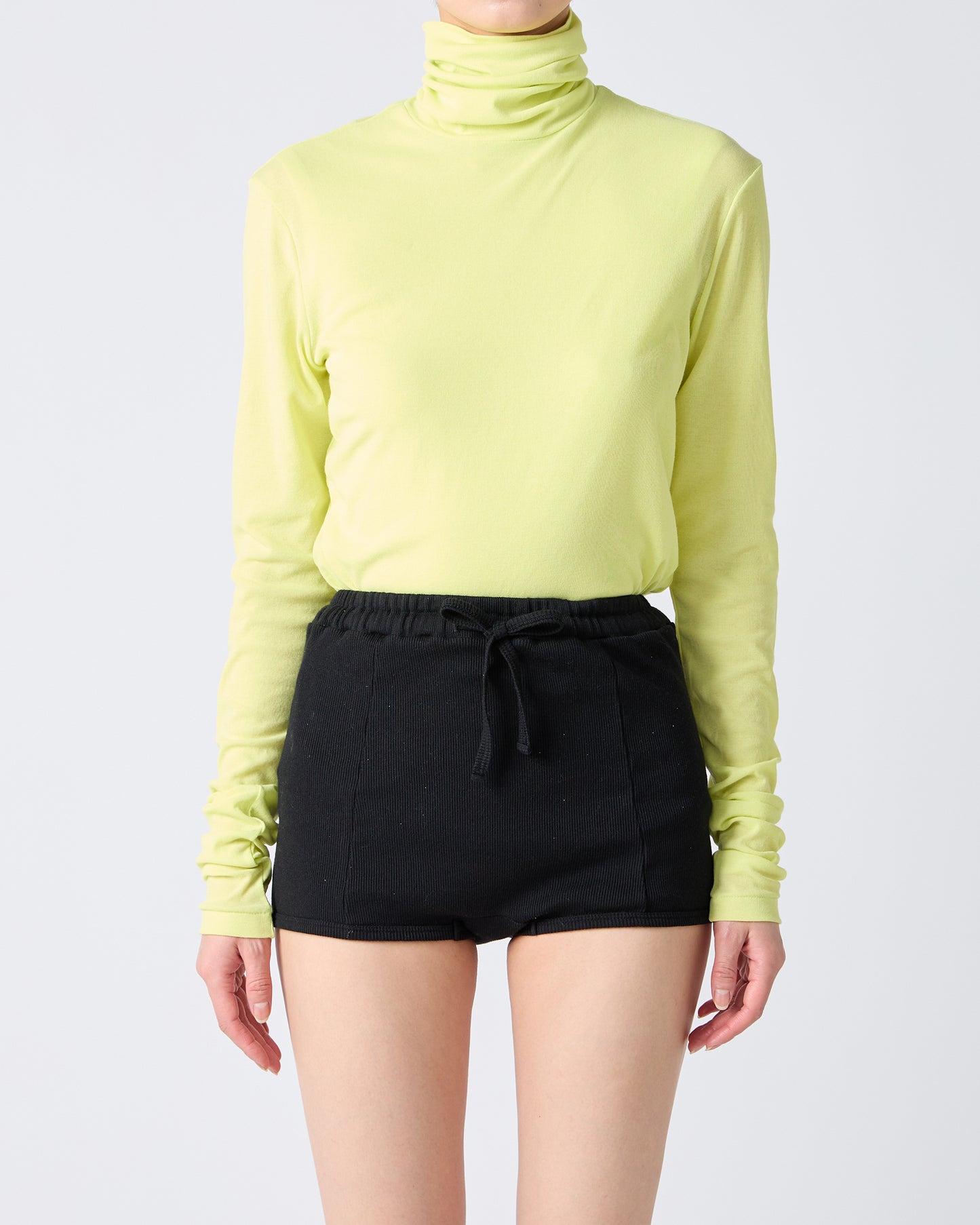 Babaco Twisted Cotton Turtleneck Lemon