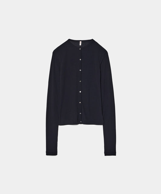 Babaco Twisted Cotton Cardigan Black
