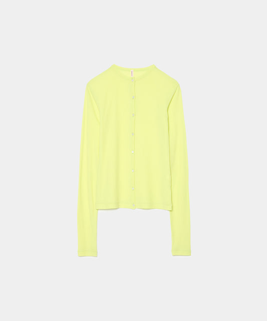 Babaco Twisted Cotton Cardigan Lemon