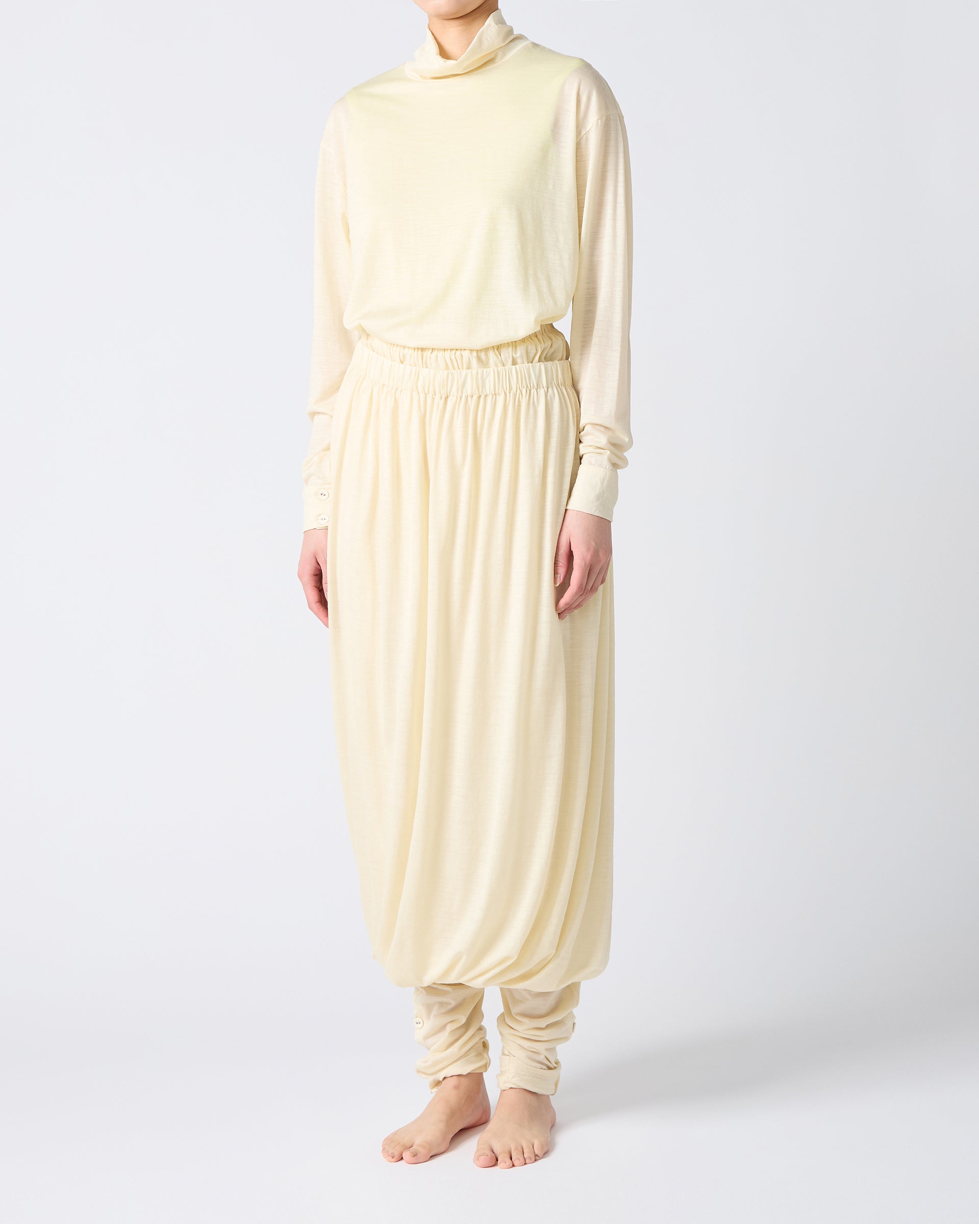 Twisted Wool Jersey Skirt Pink