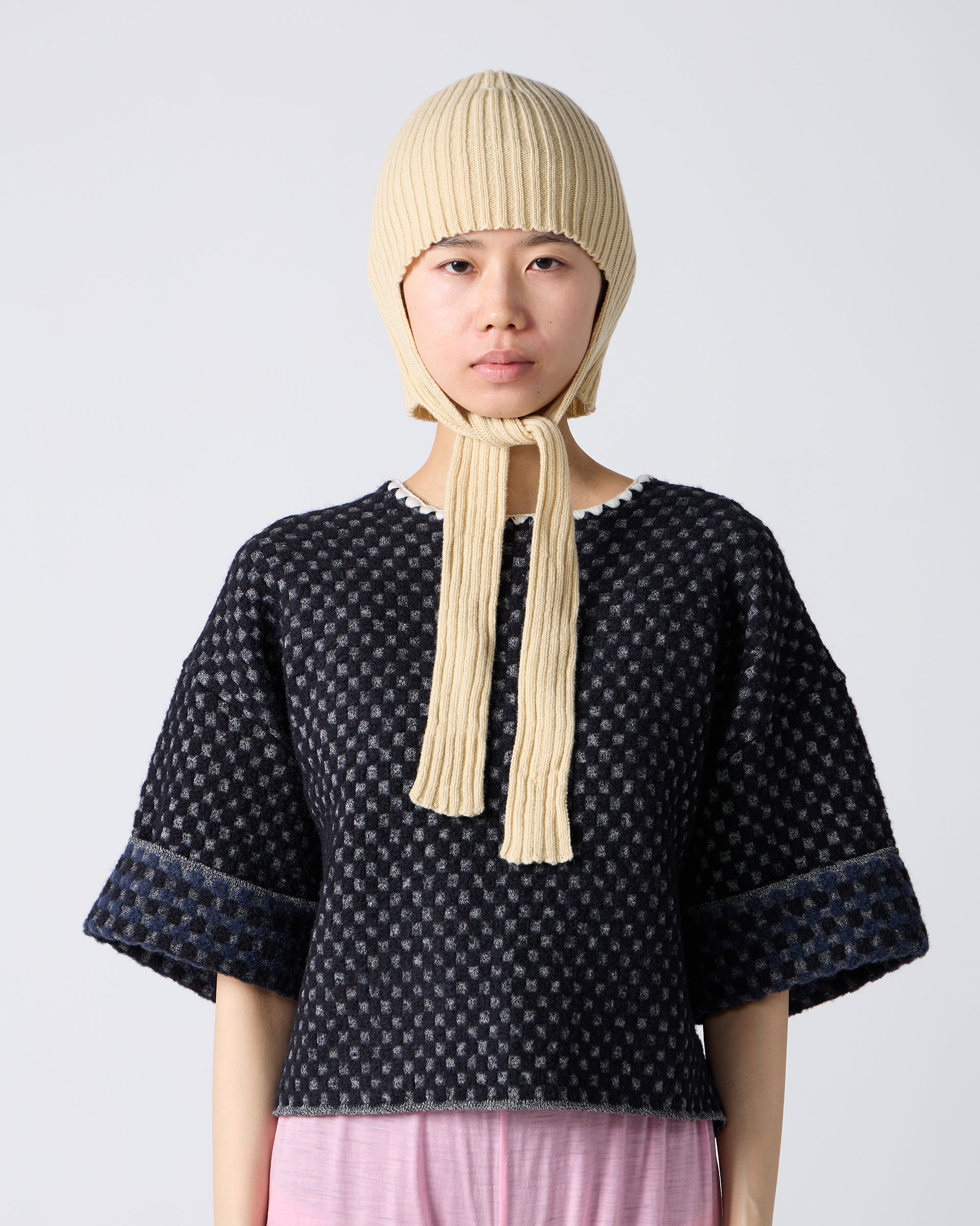 Babaco Cashmere Ribbed Knit Cap Anthracite