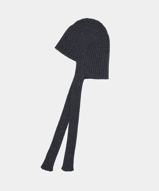 Babaco Cashmere Ribbed Knit Cap Anthracite