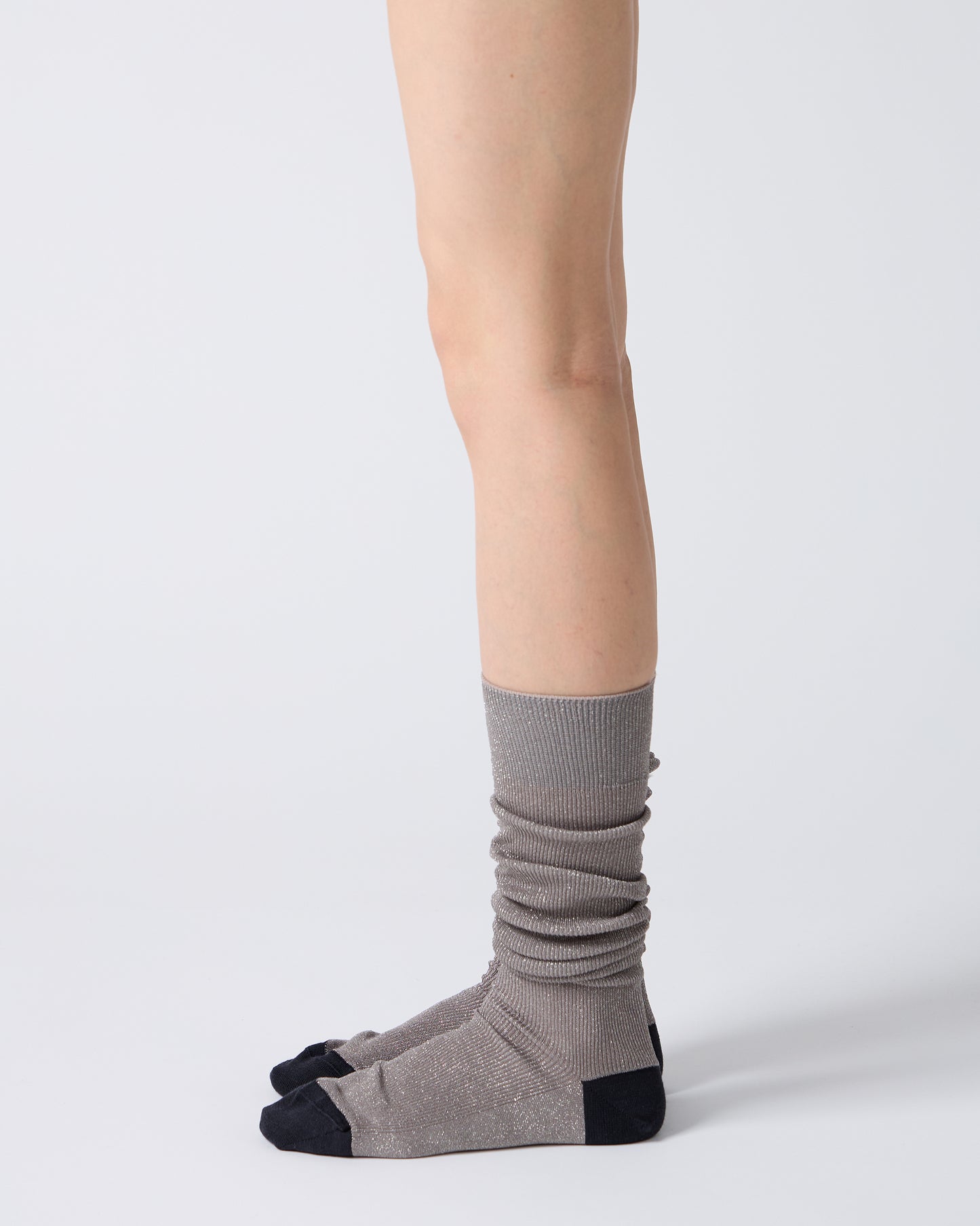 Babaco Silver  Lurex Fine Ribbed Knee High Socks