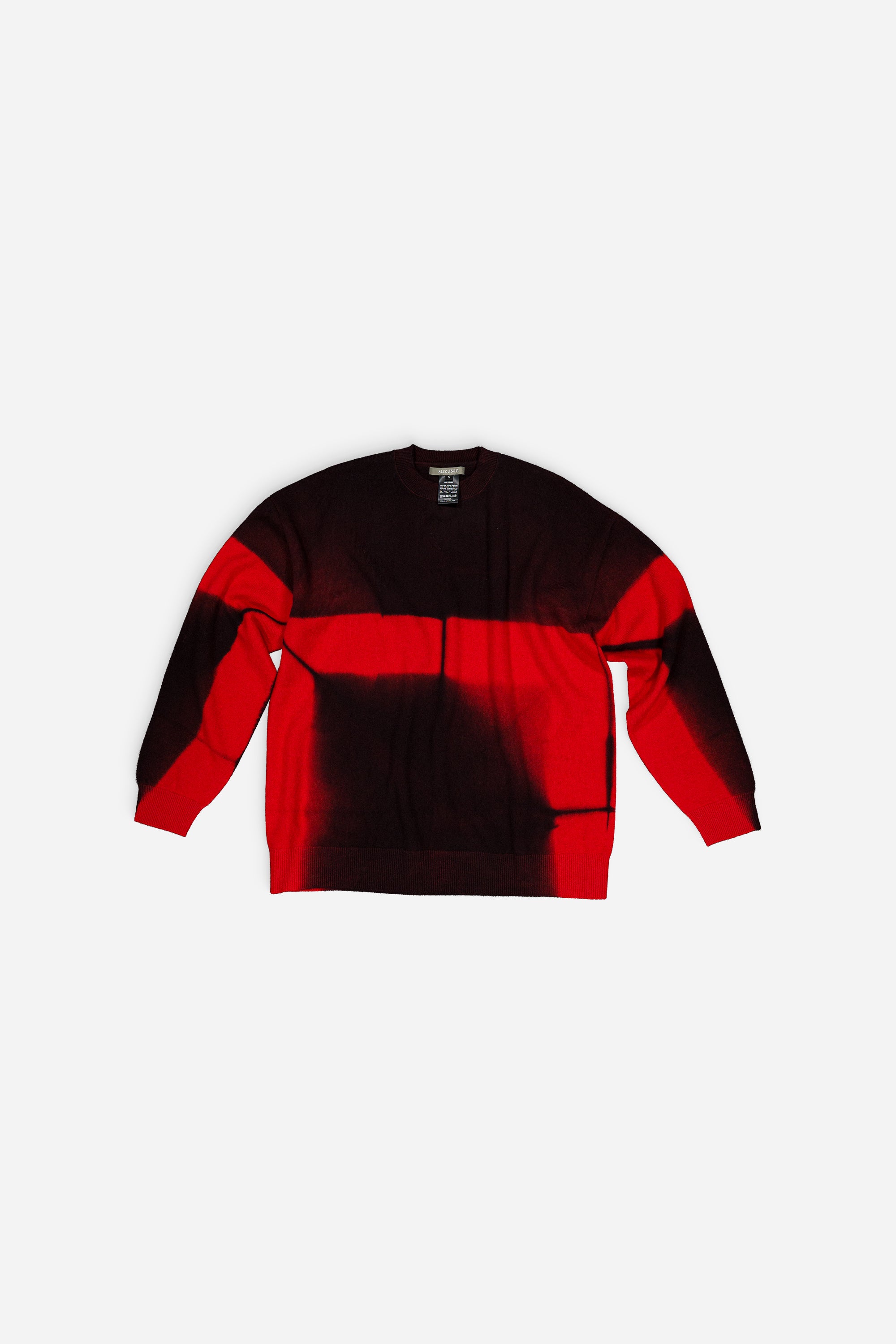 Cashmere Seamless Crewneck Red and Black