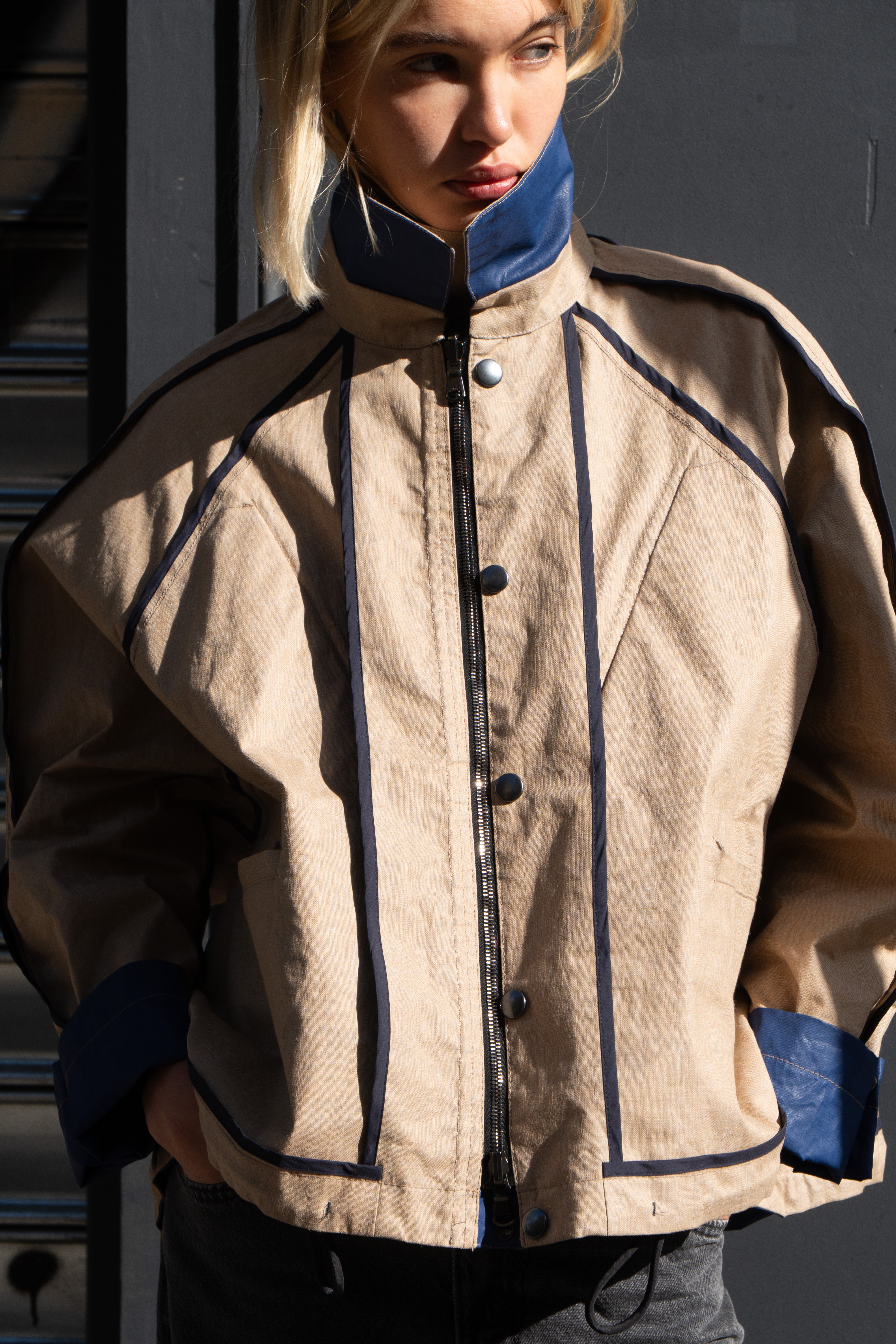 KONRAD FLORIAN JACKET COATED LINEN