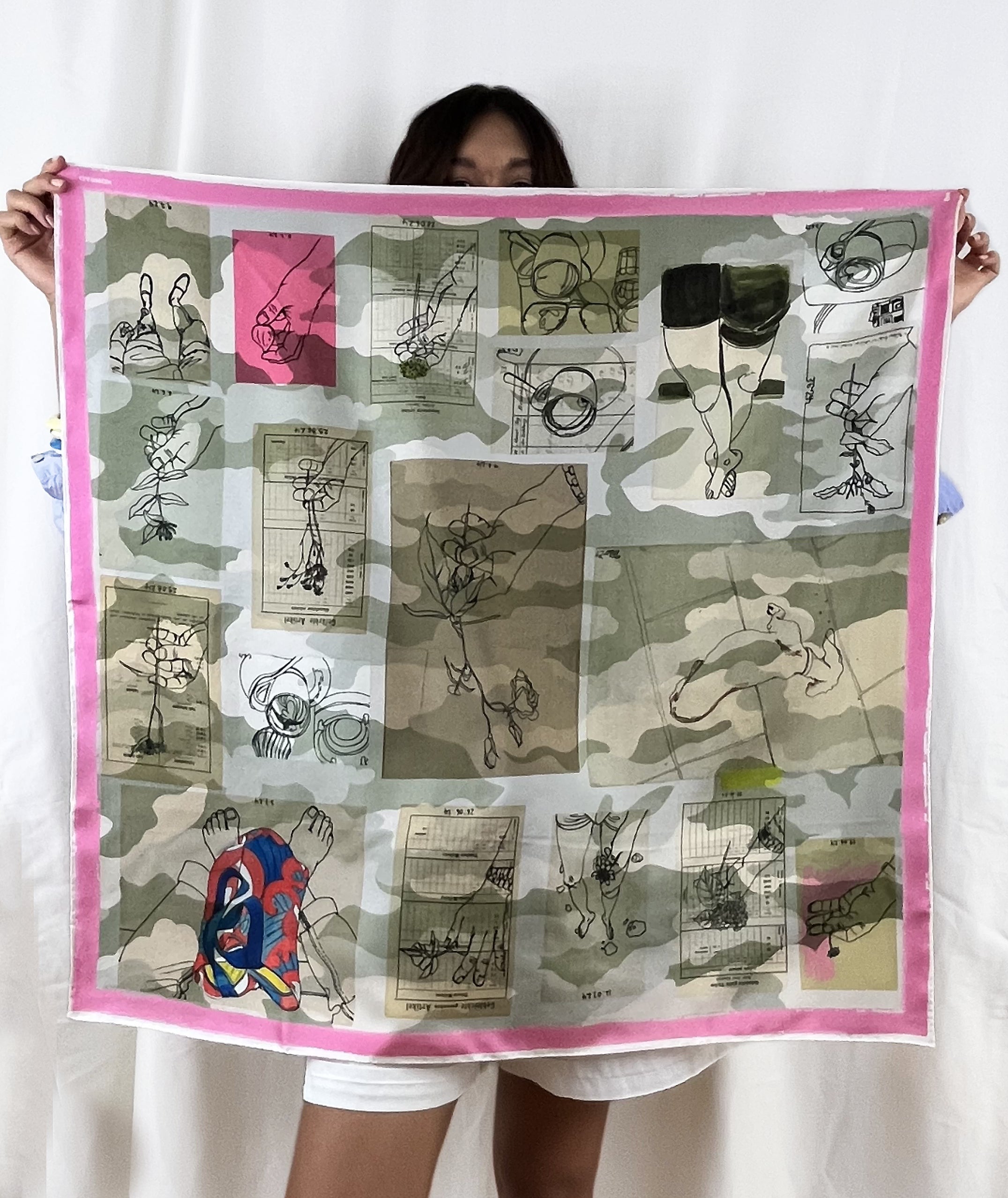 Konrad Celia Silk Foulard Diary / Camouflage