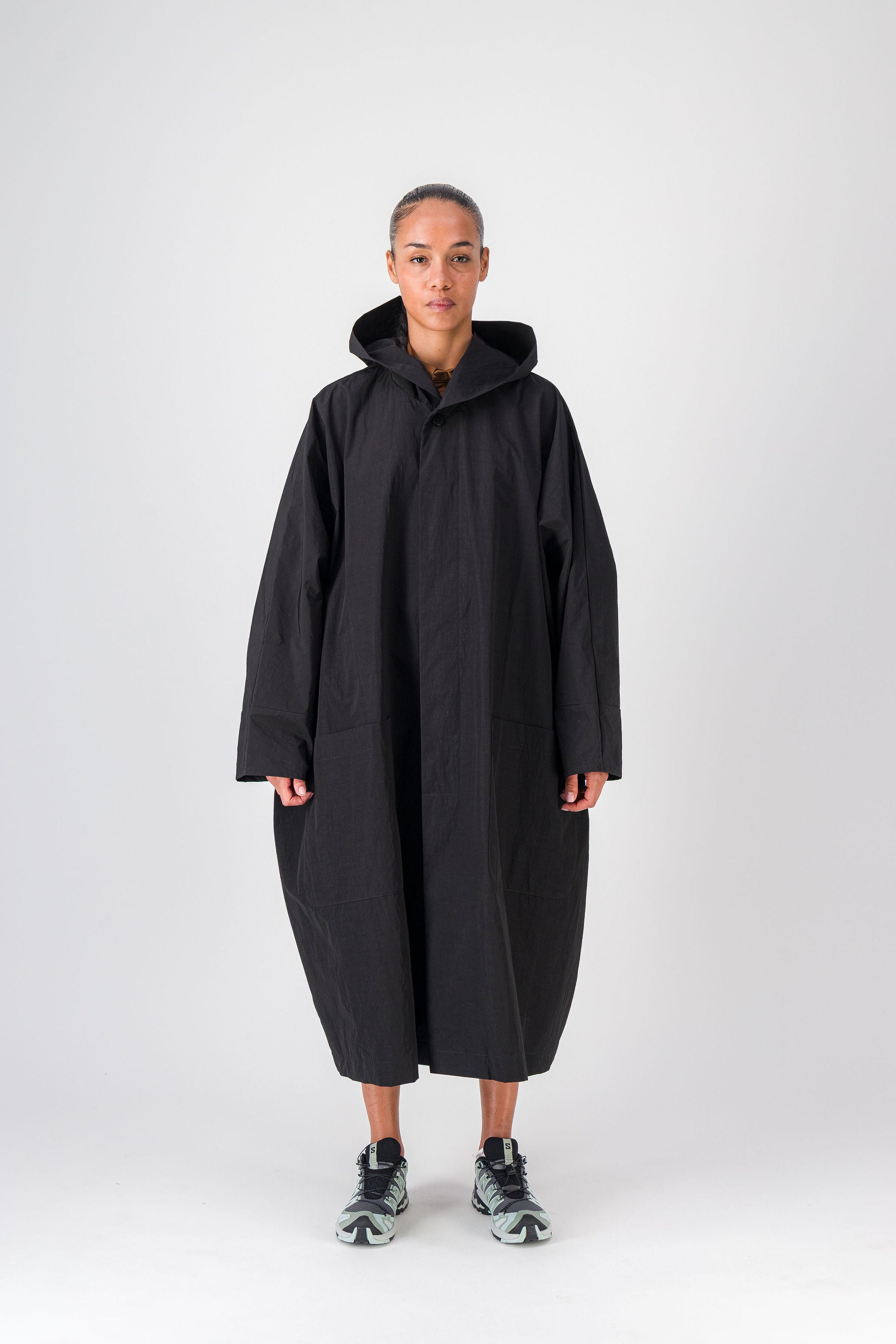 Wide Dramatic Black Coat