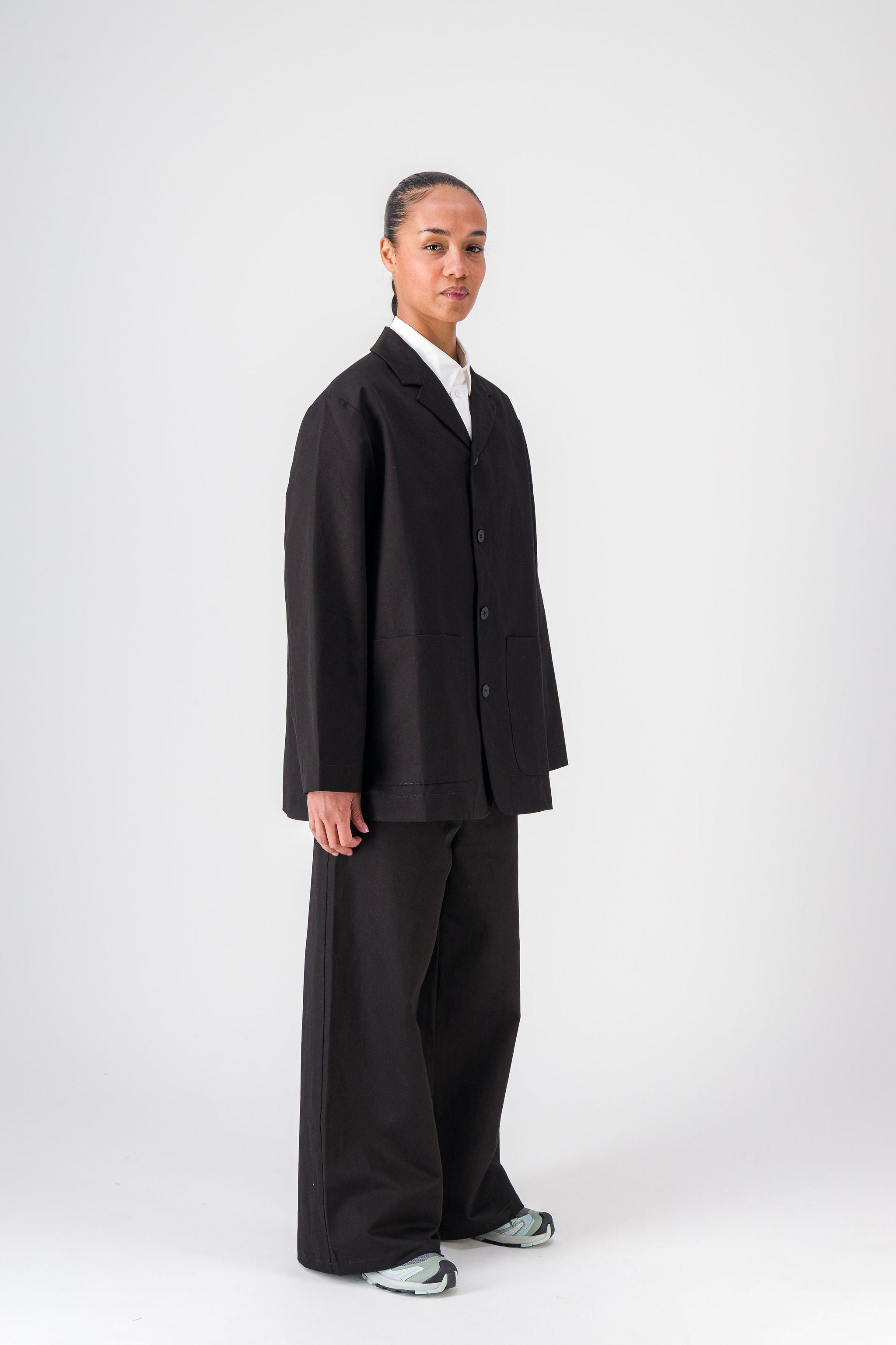 Pocket Balck Cotton Jacket