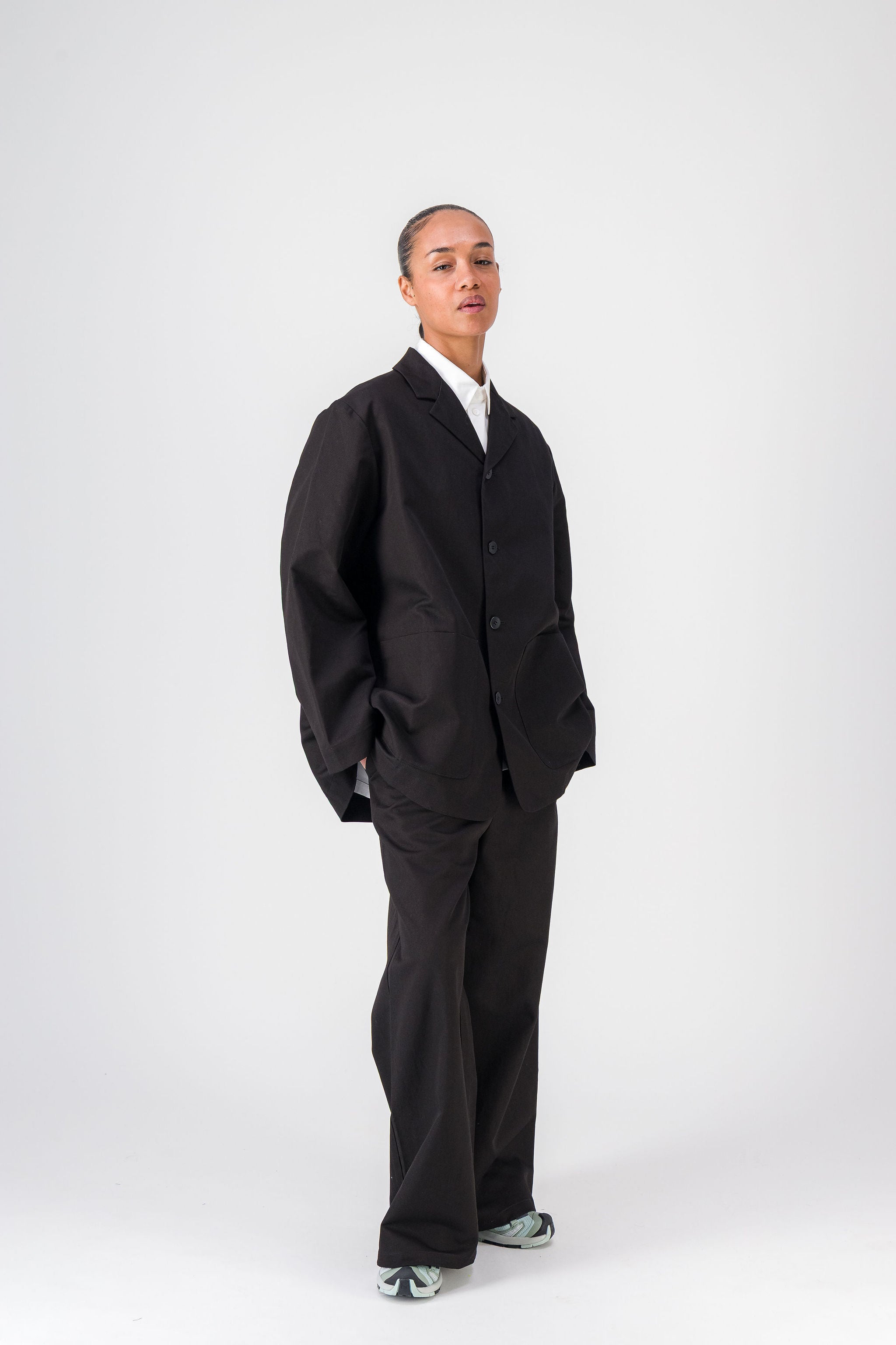 Pocket Balck Cotton Jacket