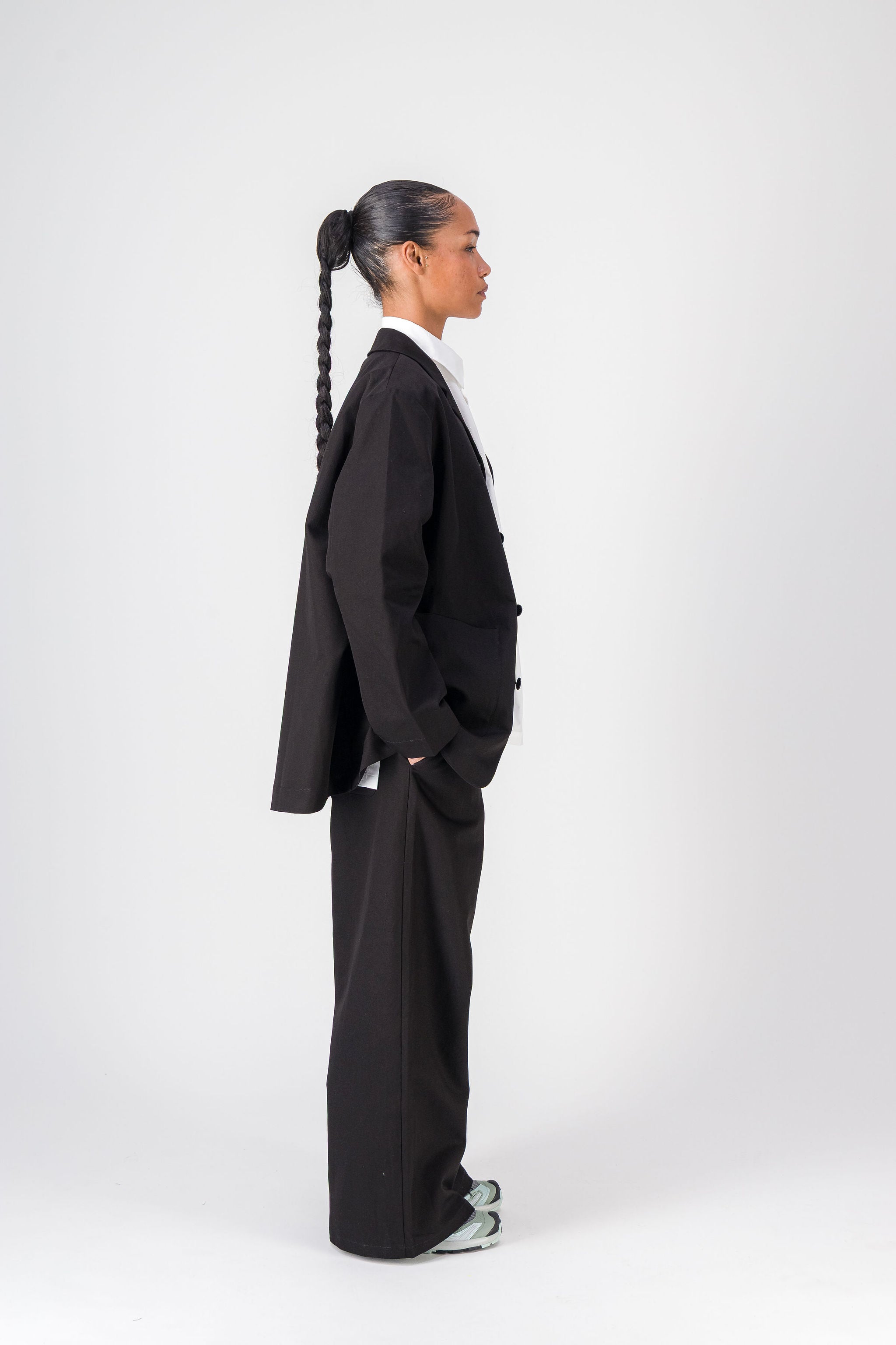 Pocket Balck Cotton Jacket