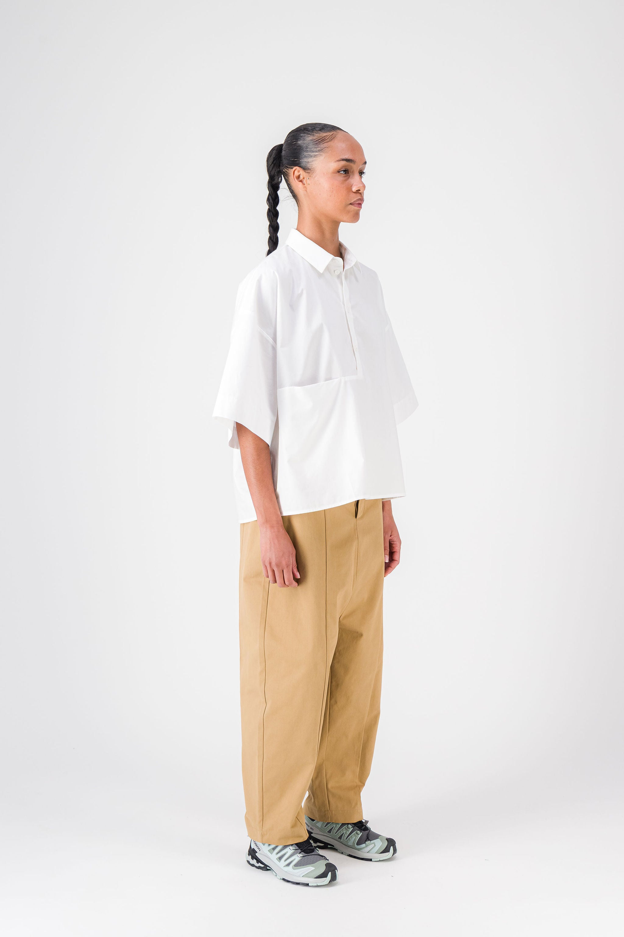 Pocket White Poplin Shirt