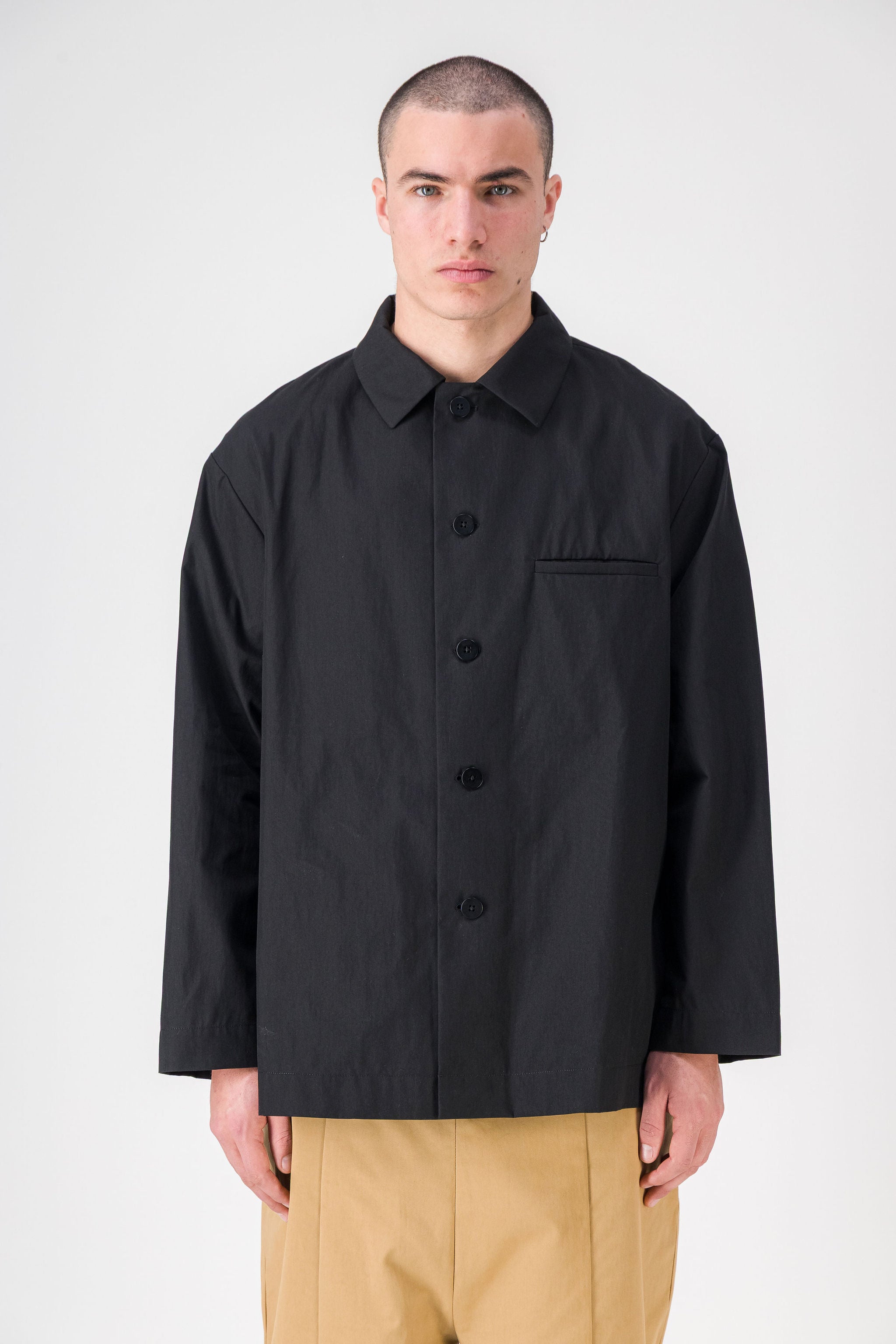 Pocket Balck Cotton Jacket