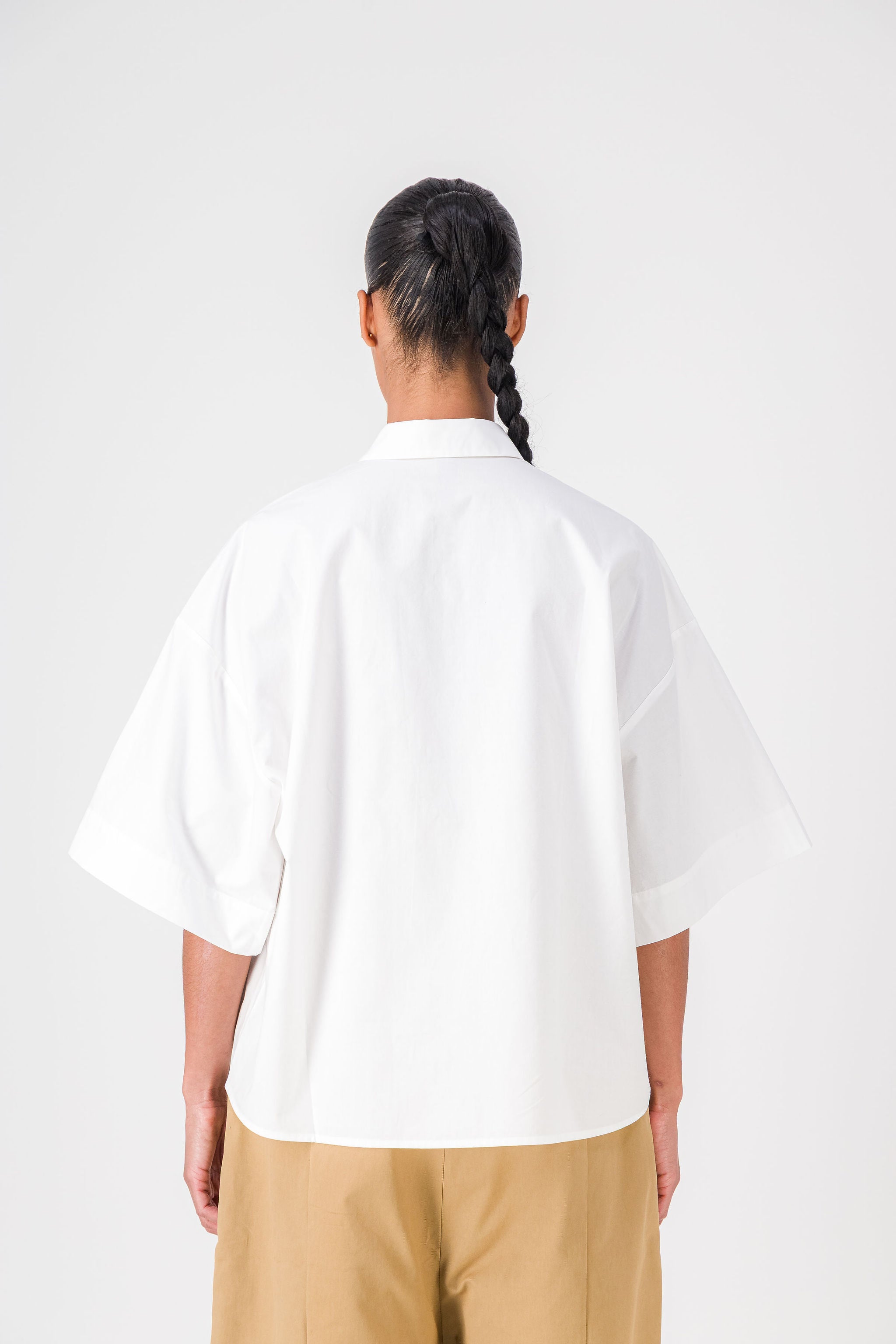 Pocket White Poplin Shirt