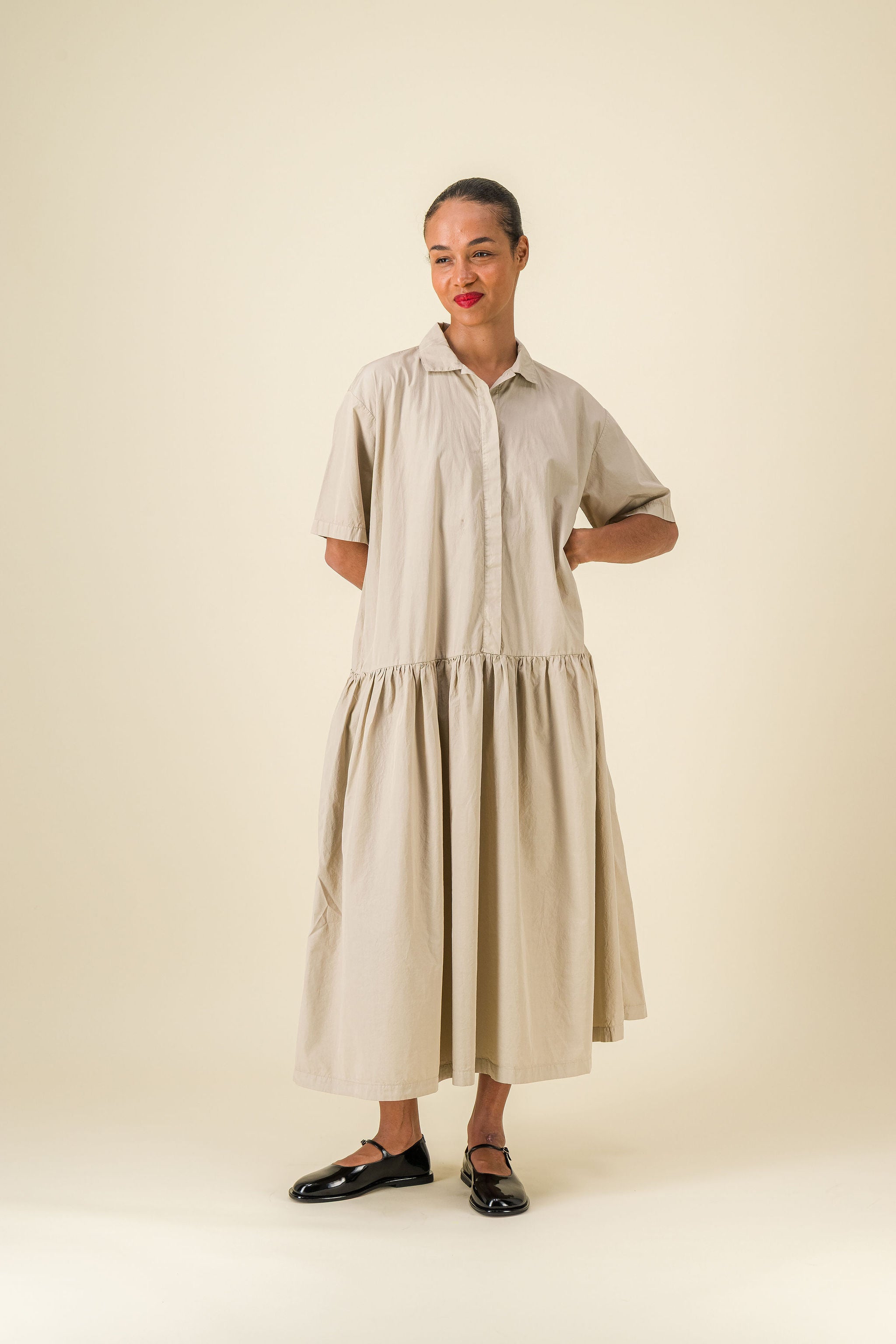 Gea Poplin Dress Sand