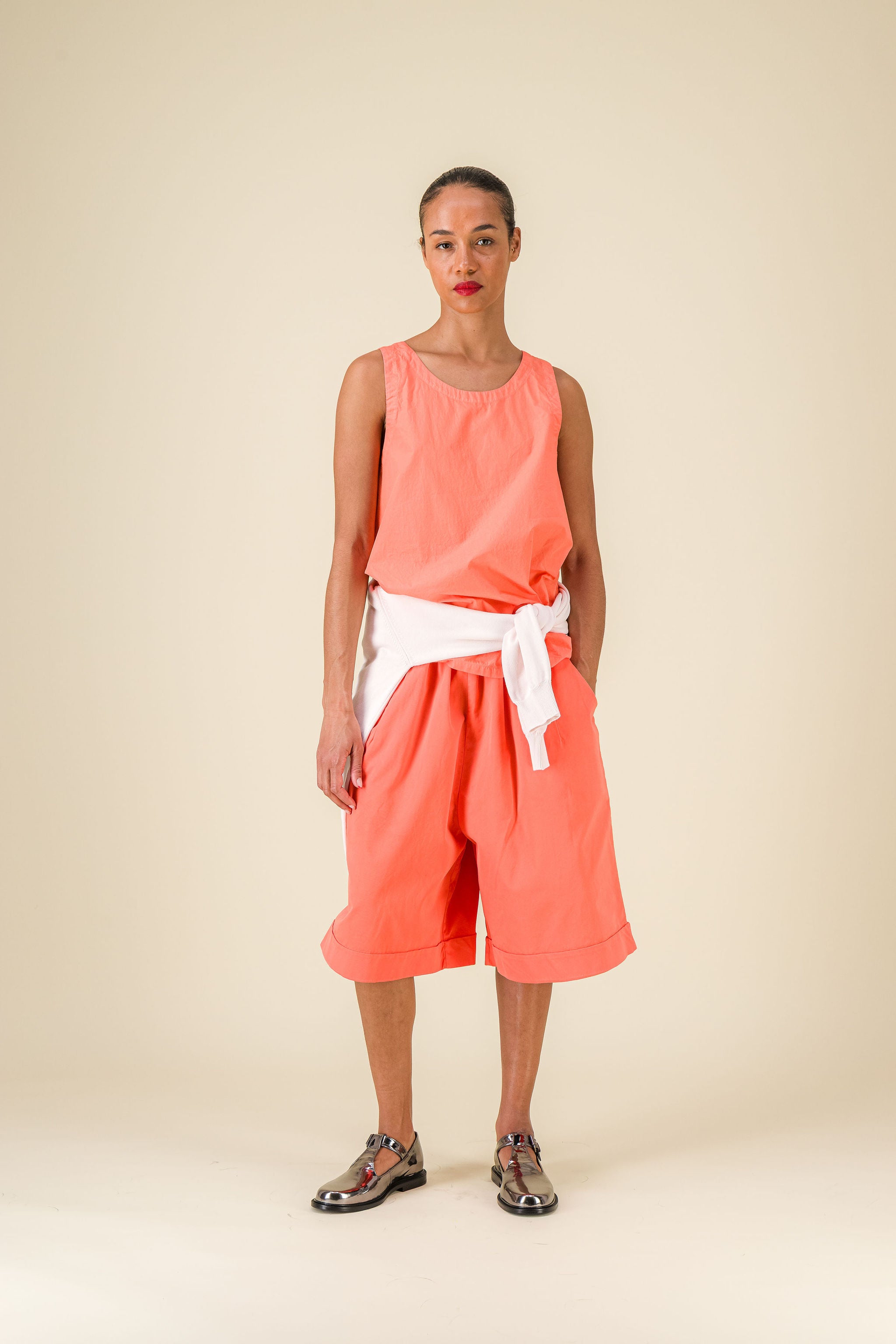 Stem Coral Light Poplin Tank Top