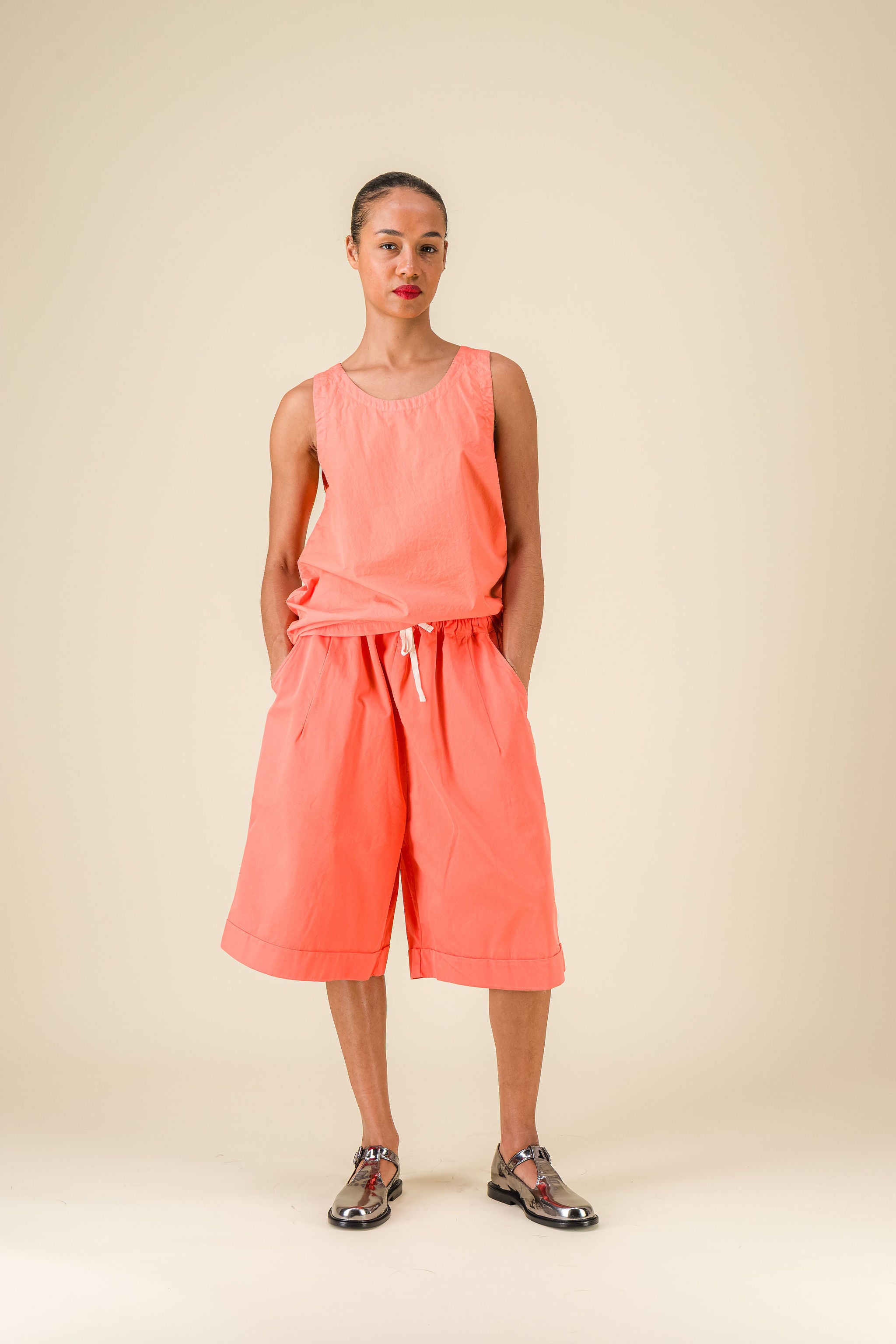 Stem Coral Light Poplin Tank Top