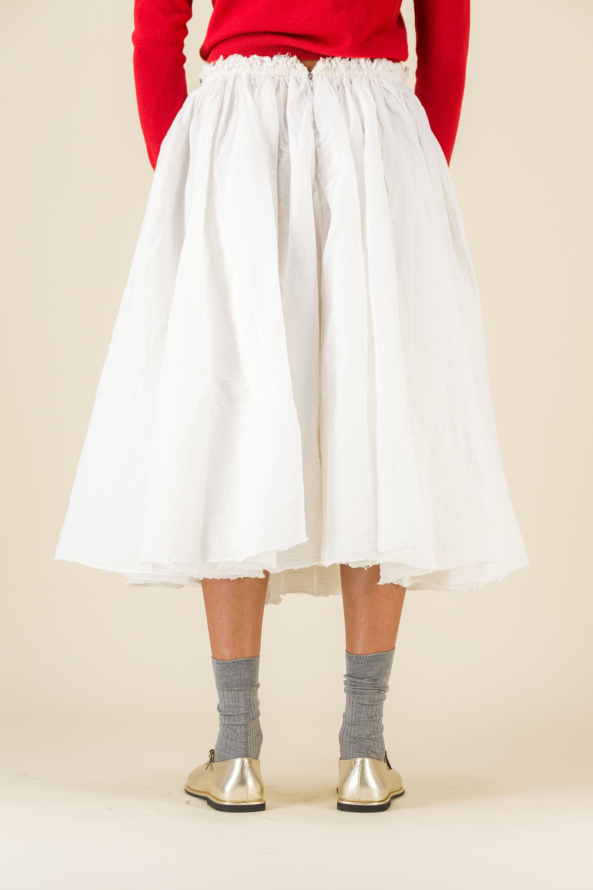 Teti Cotton Linen White Big Skirt