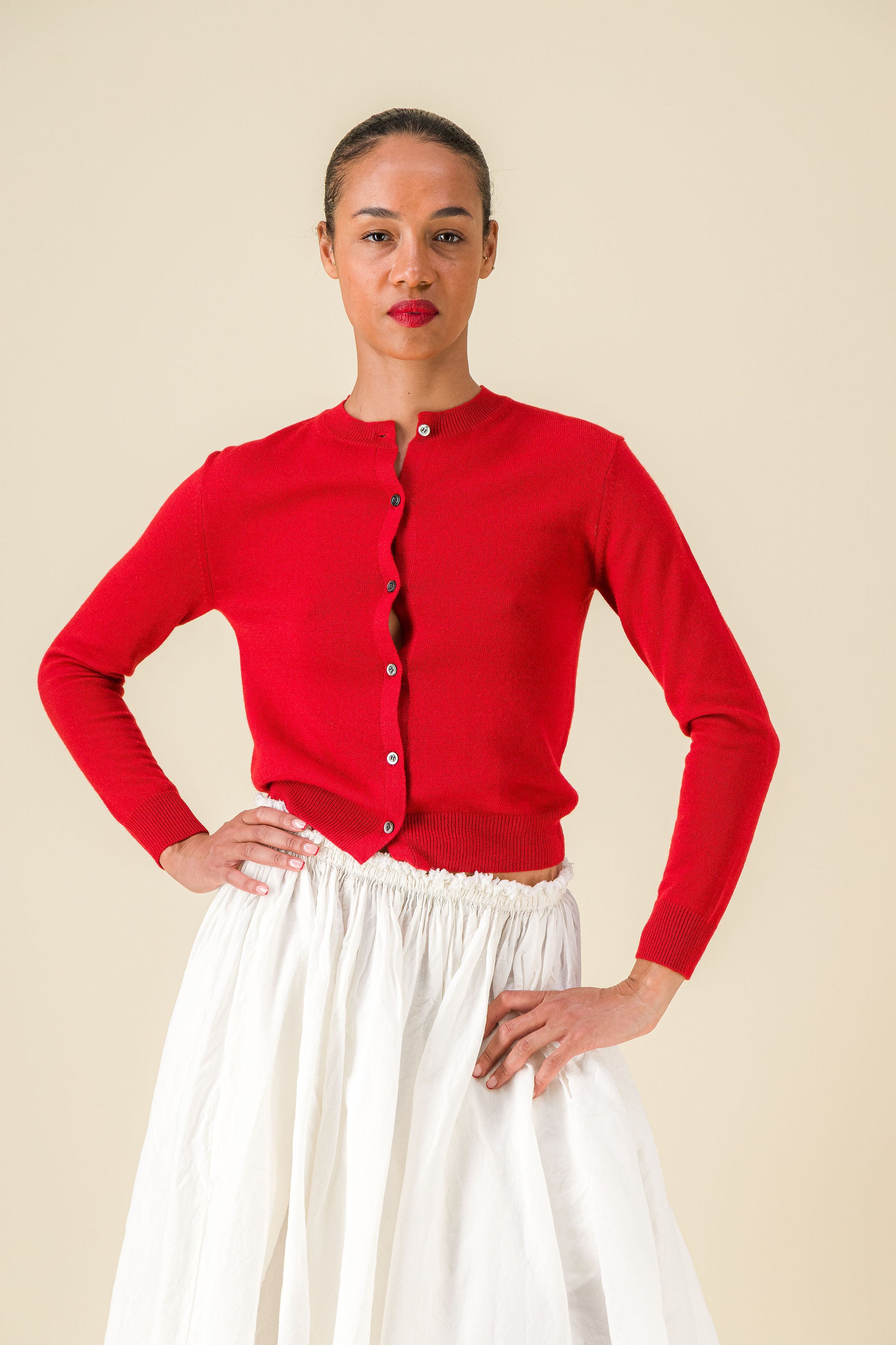 BABACO ROUND NECK CASHMERE SILK CARDIGAN