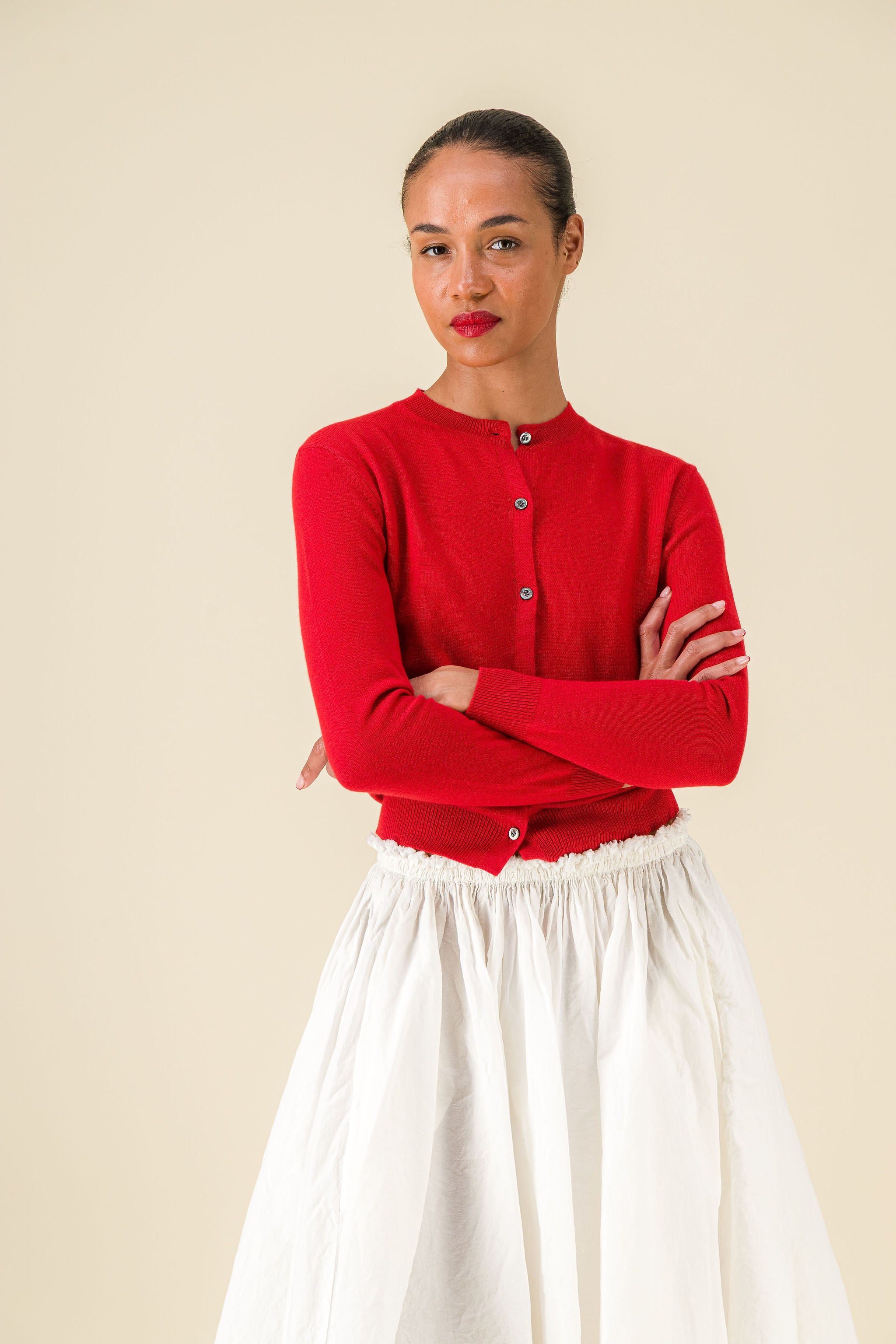 BABACO ROUND NECK CASHMERE SILK CARDIGAN