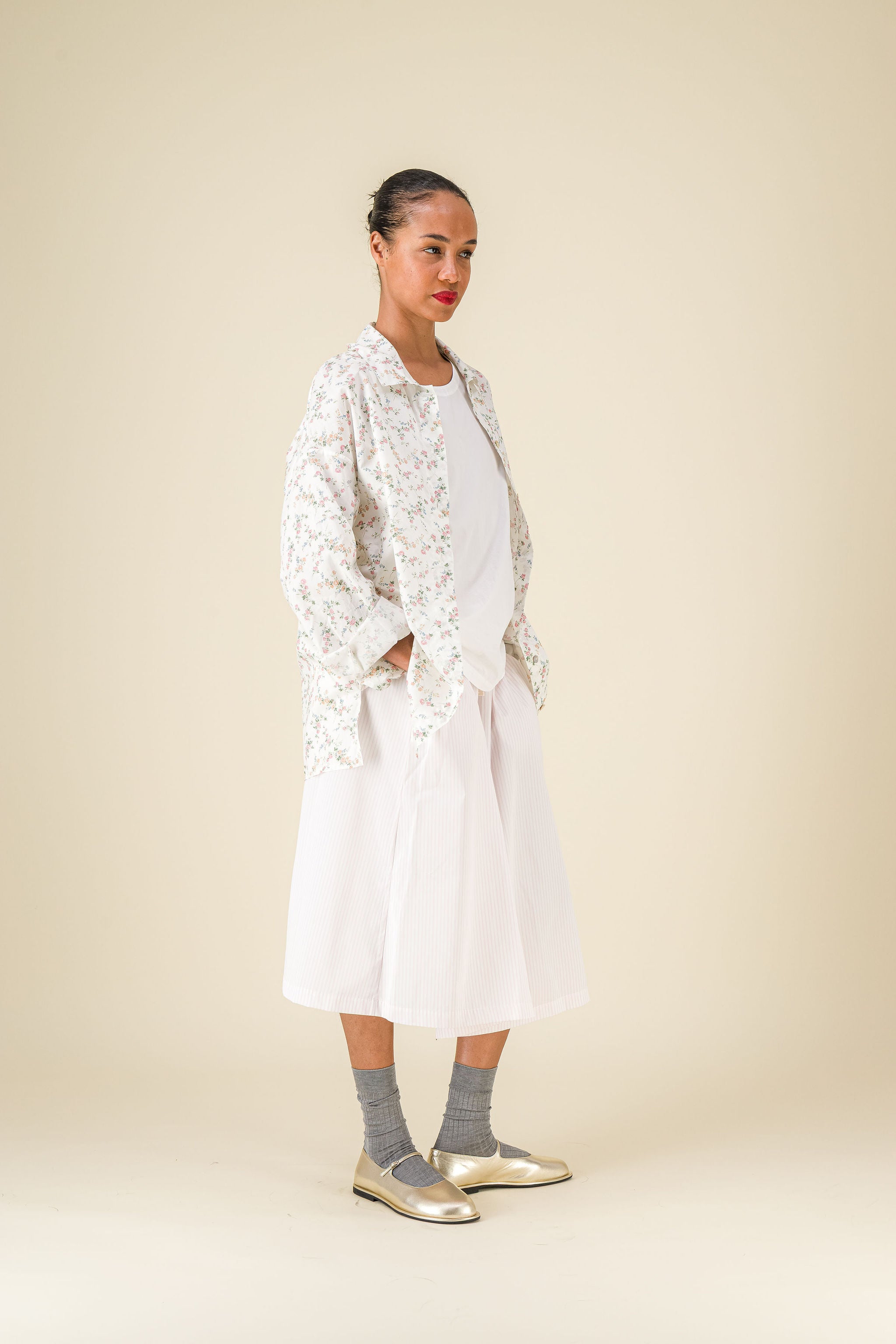 Caracoto Striped Popeline Caramella