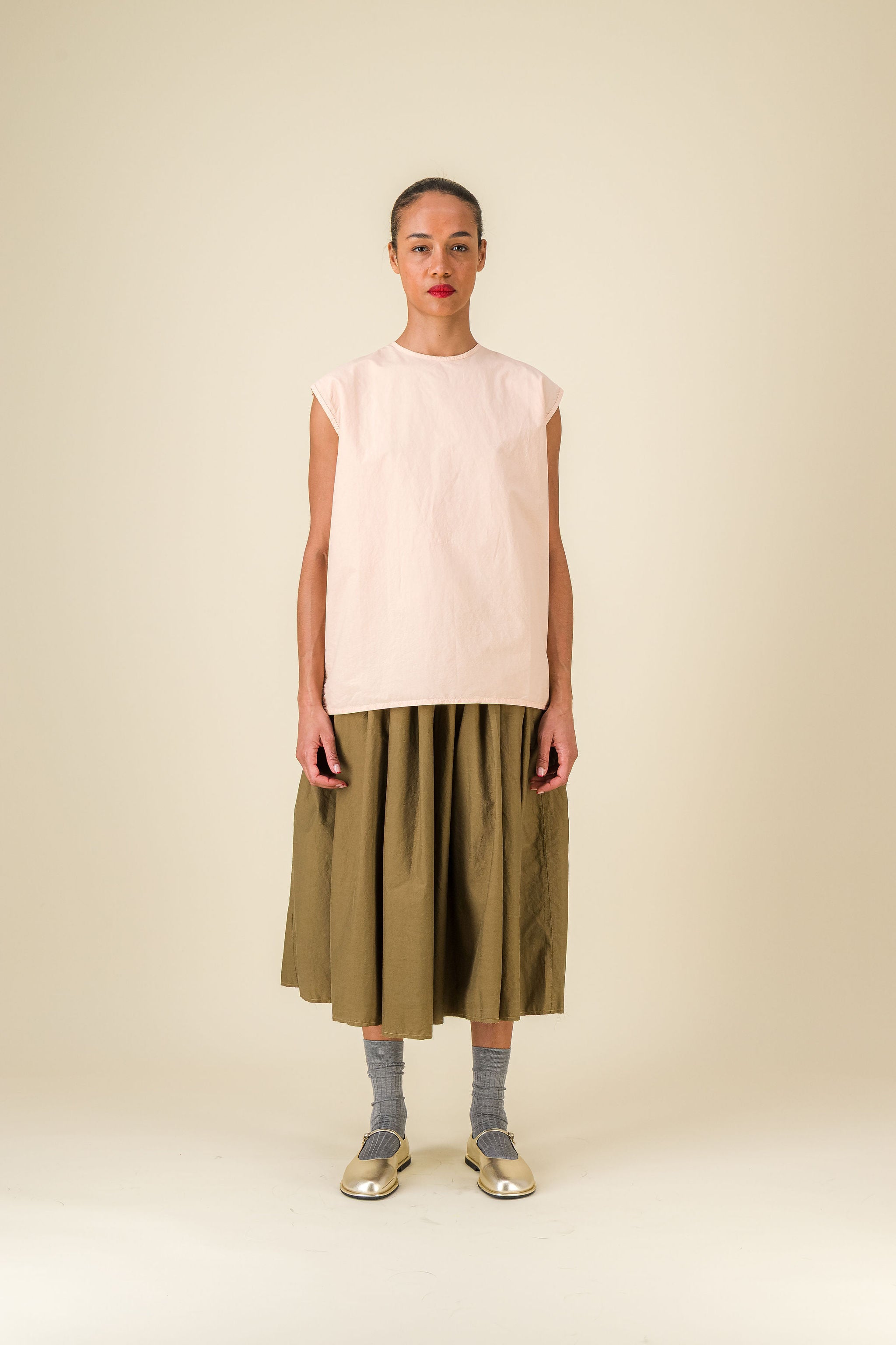 Bud Cotton Silk Nude Top